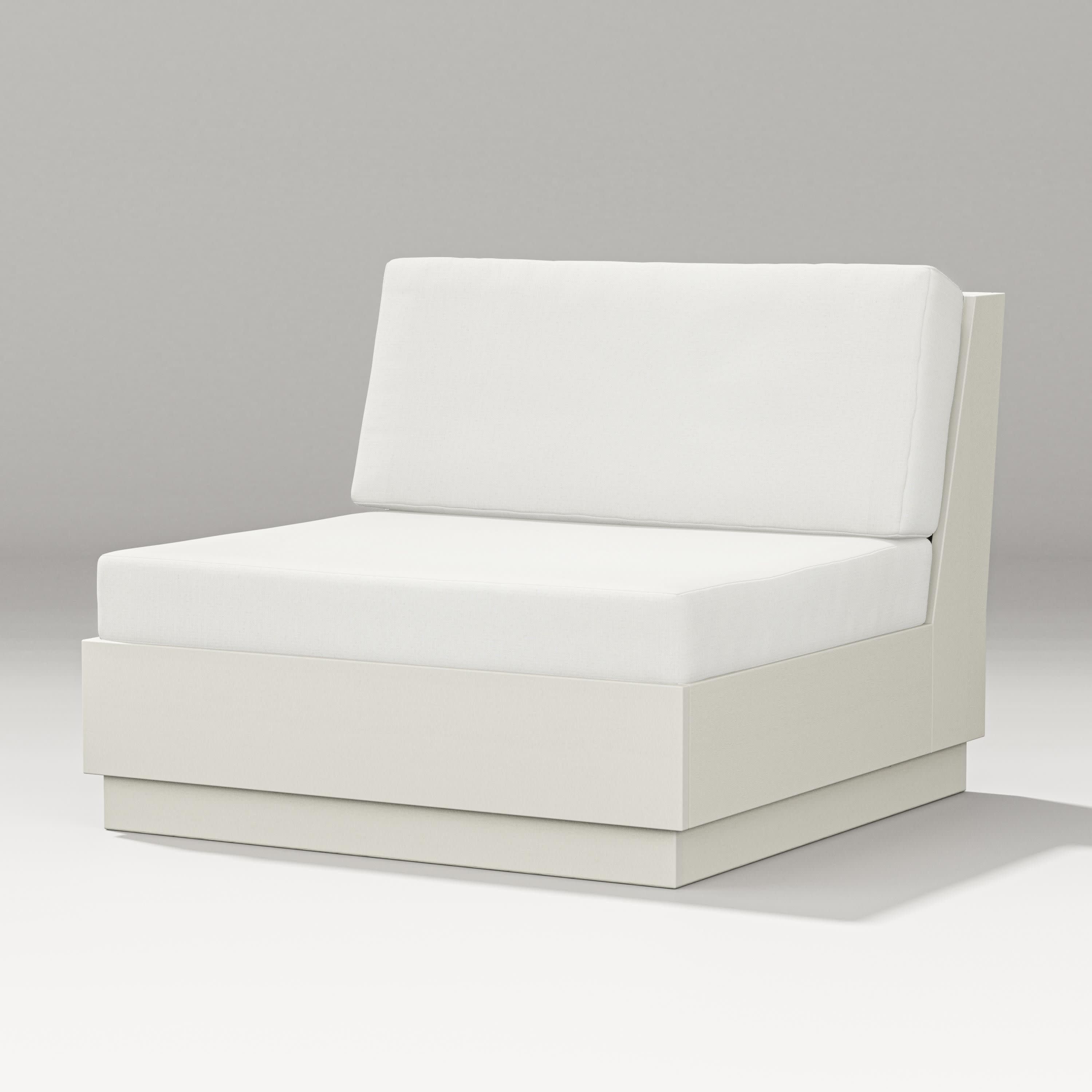 Elevate Modular Armless Chair in Vintage White / Natural Linen