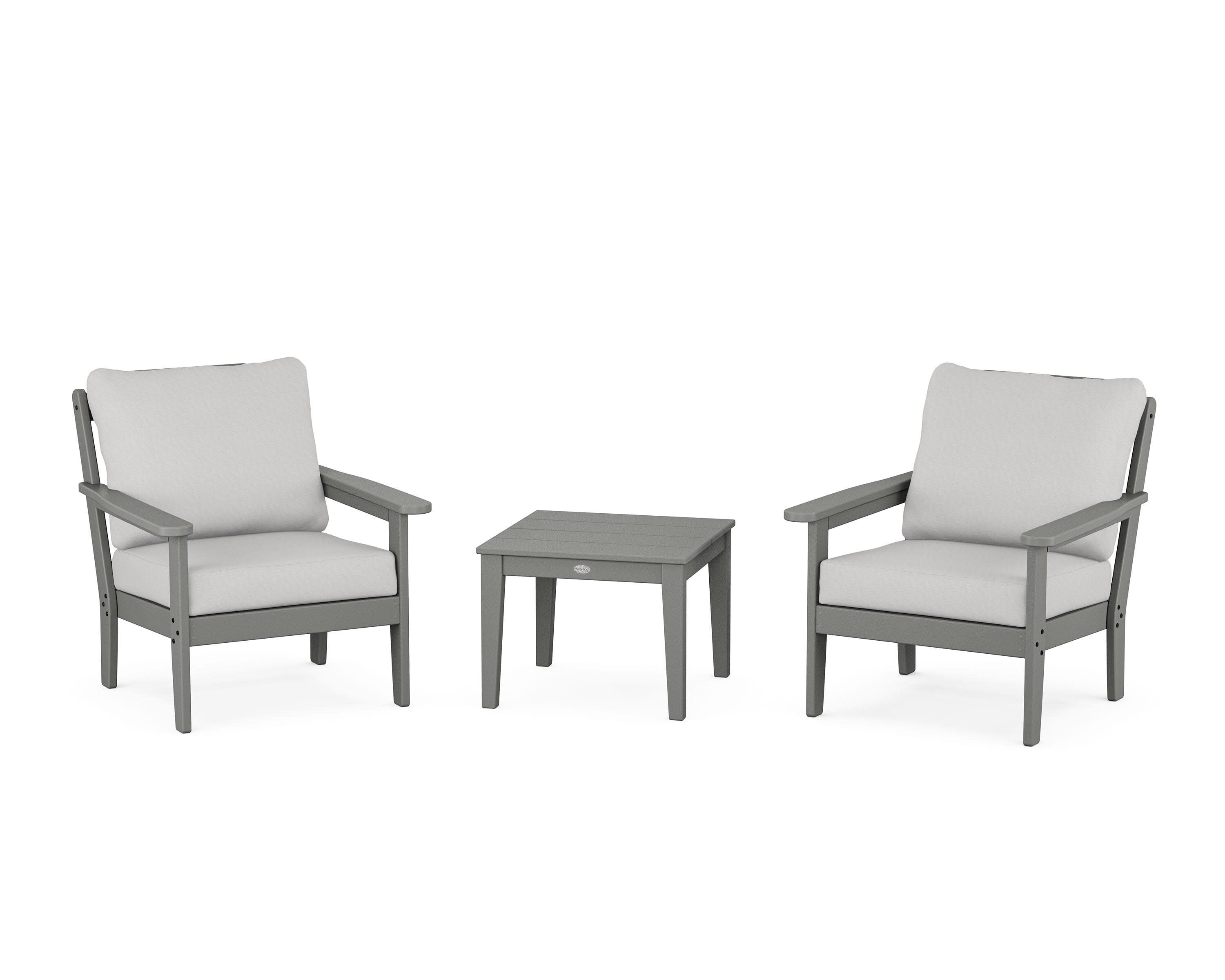 Cottage 3-Piece Deep Seating Set in Slate Grey / Diamond in the Rough