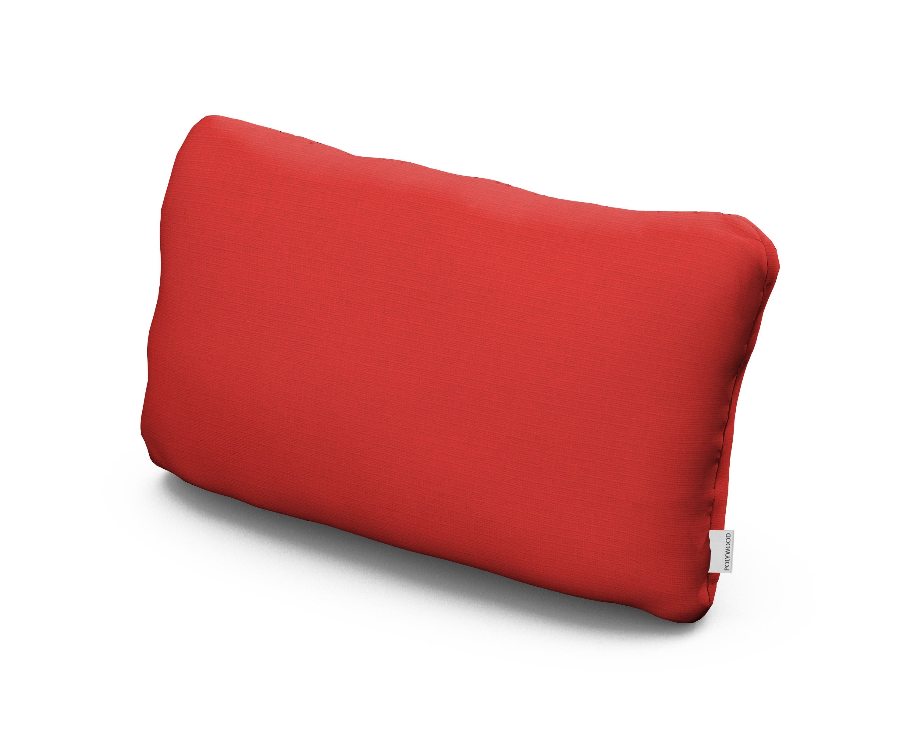 Outdoor Lumbar Pillow in Crimson Linen