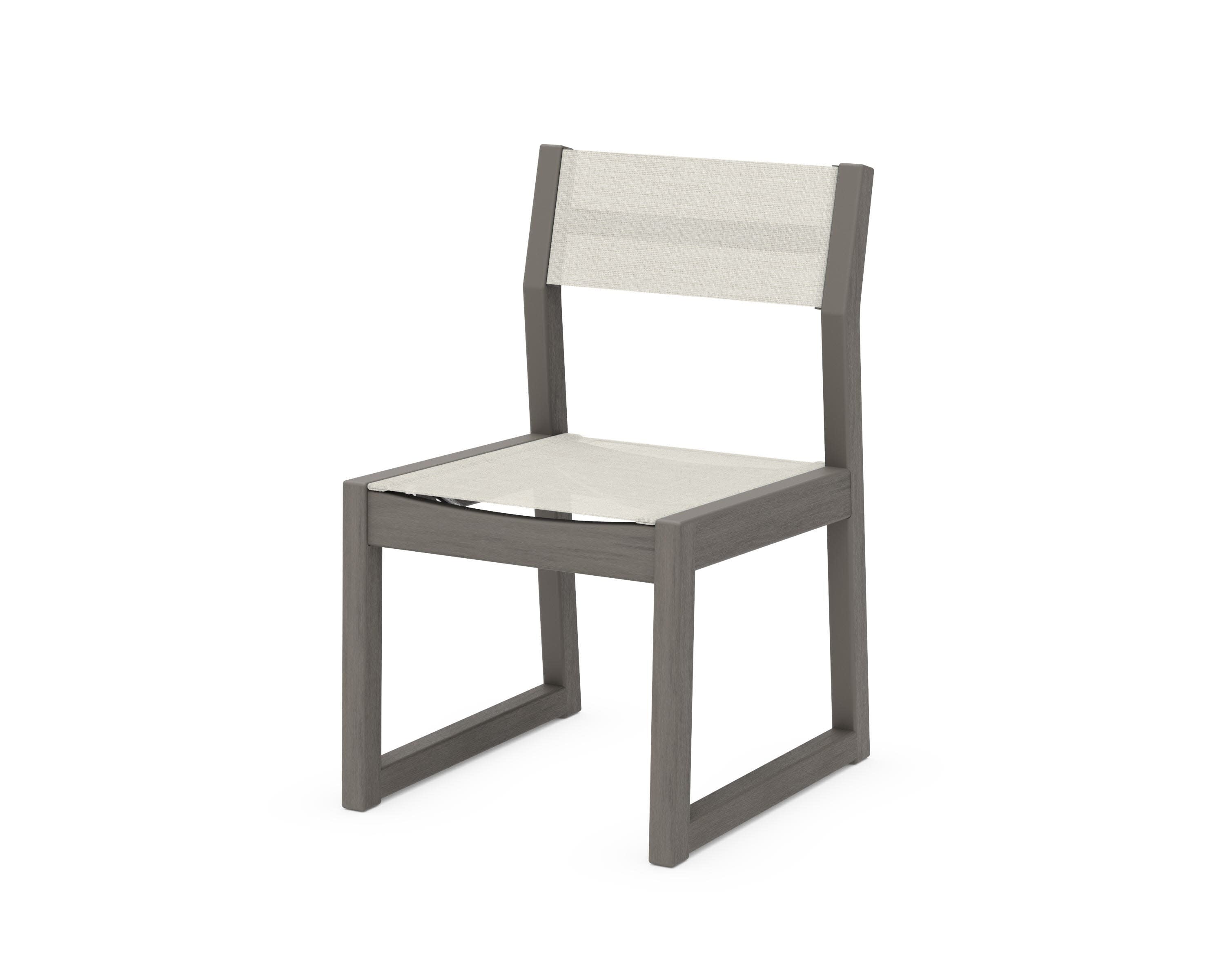 EDGE Sling Dining Side Chair in Driftwood / Parchment Sling