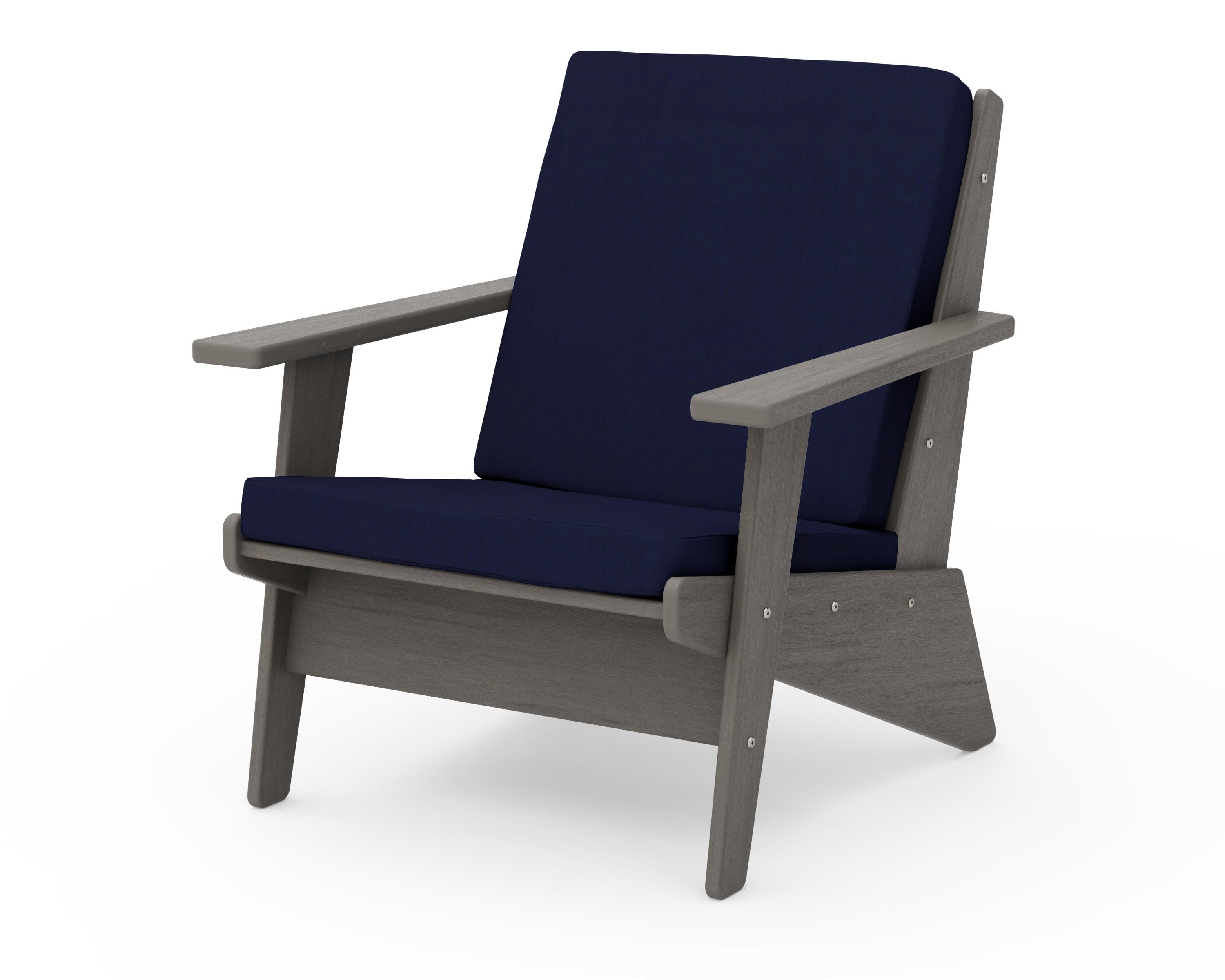 Riviera Modern Lounge Chair in Driftwood / Navy