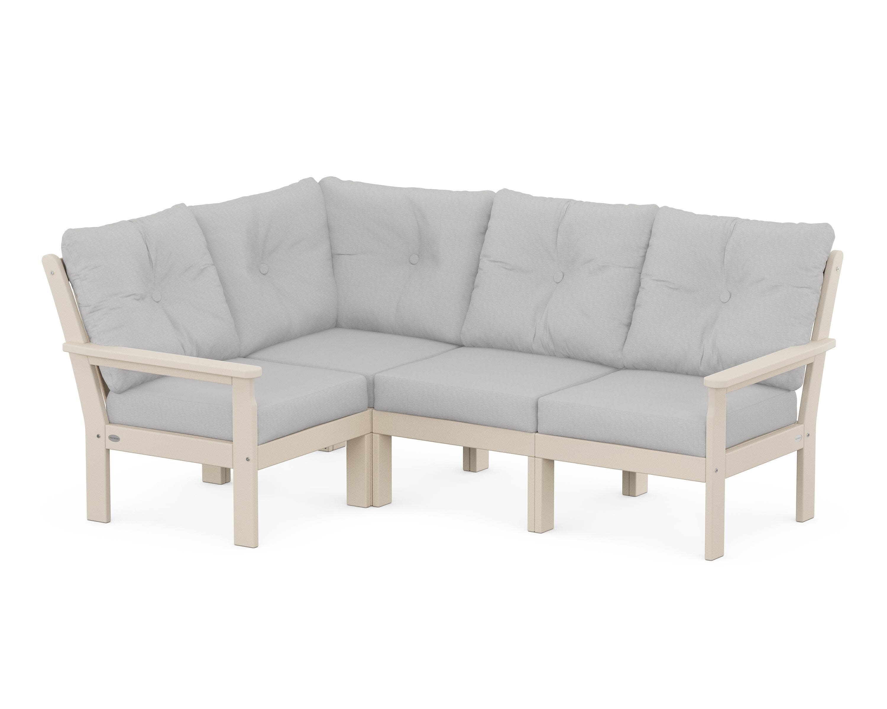Vineyard 4-Piece Sectional in Sand / Diamond in the Rough