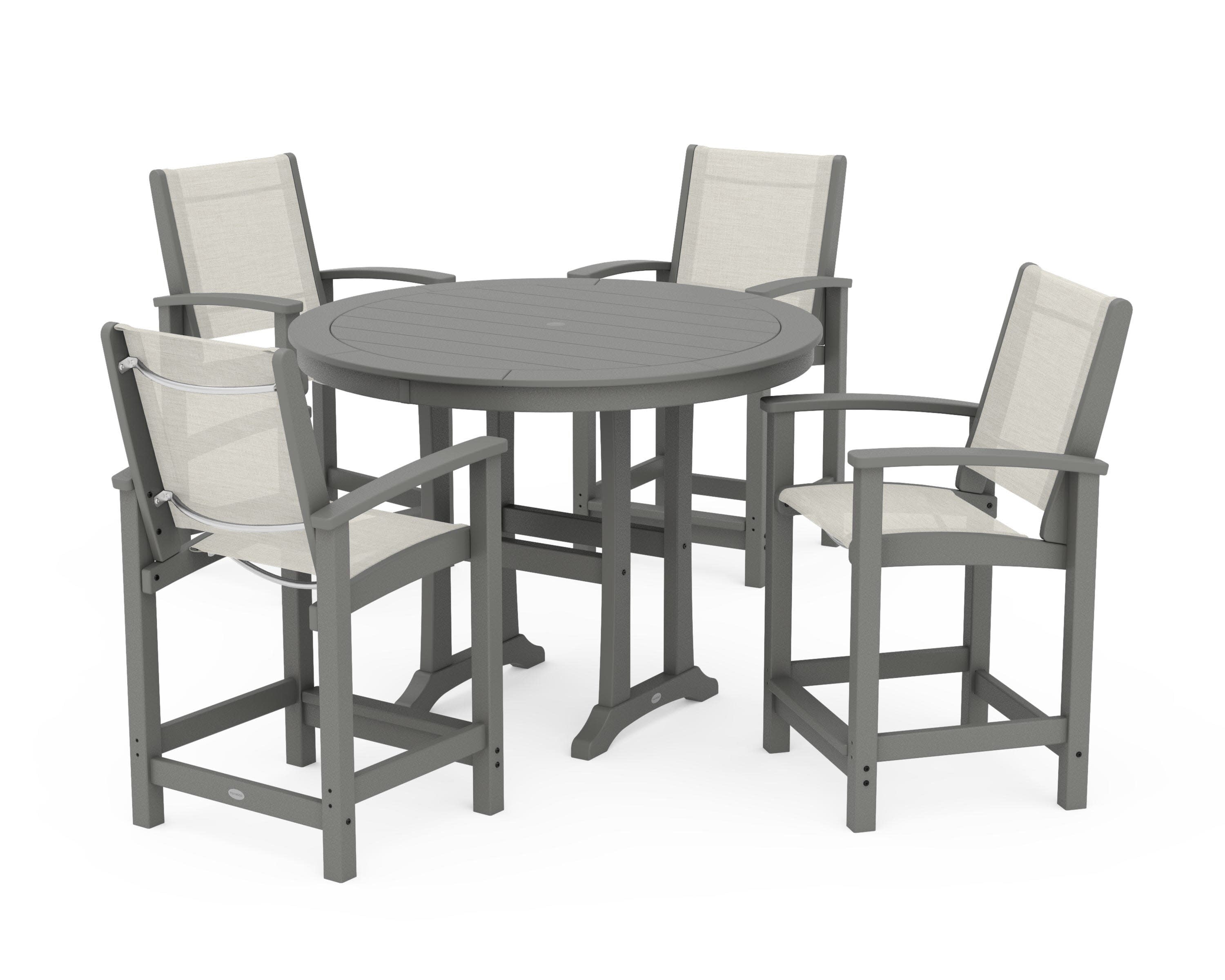 Coastal 5-Piece Counter Set in Slate Grey / Parchment Sling