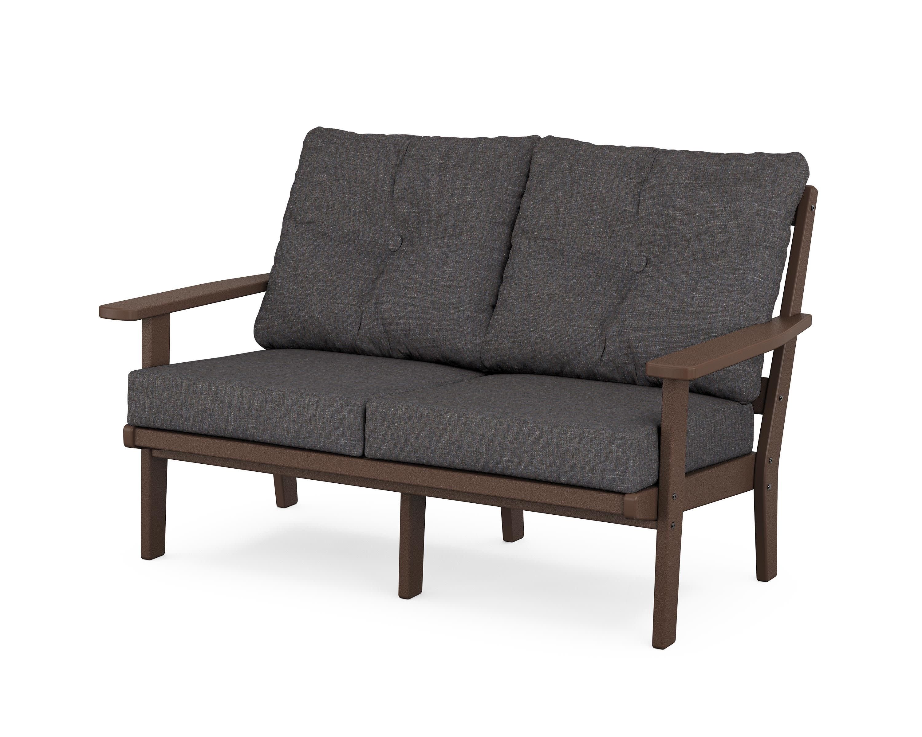 Oxford Deep SeatingLoveseat in Mahogany / Ash Charcoal