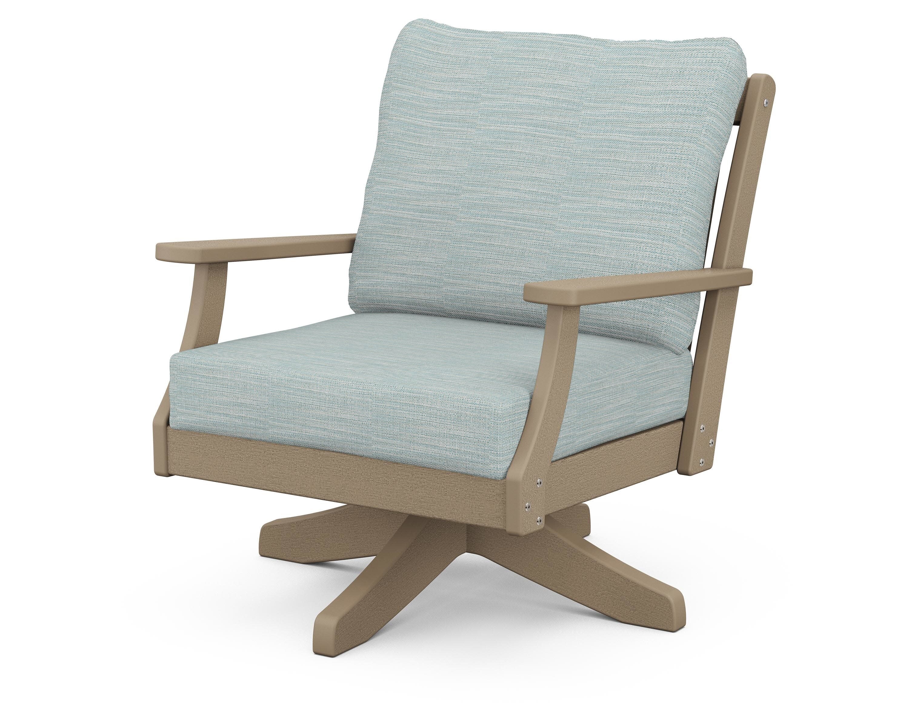Braxton Deep Seating Swivel Chair in Vintage Sahara / Soothe Mist