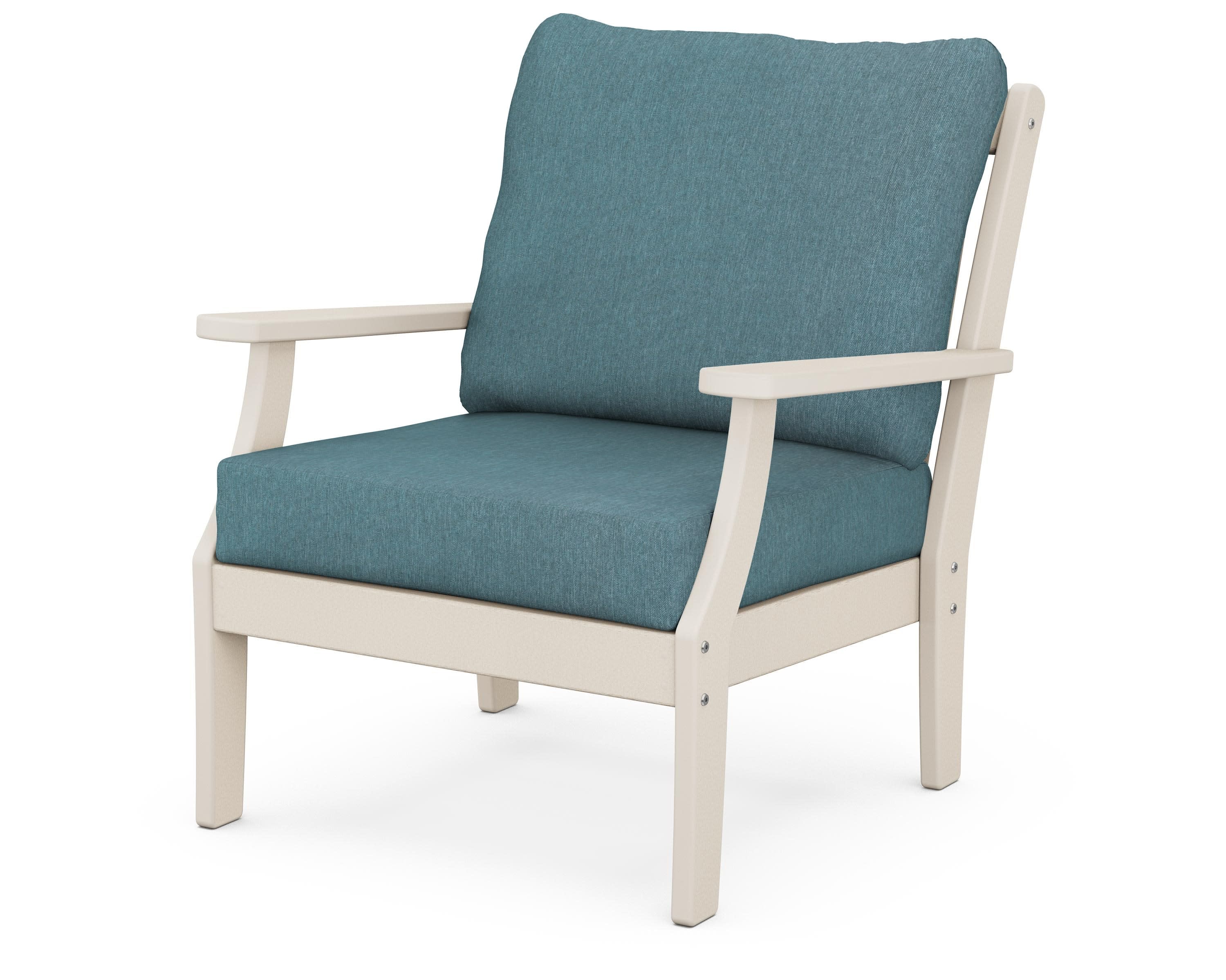 Braxton Deep Seating Chair in Sand / Ocean Teal