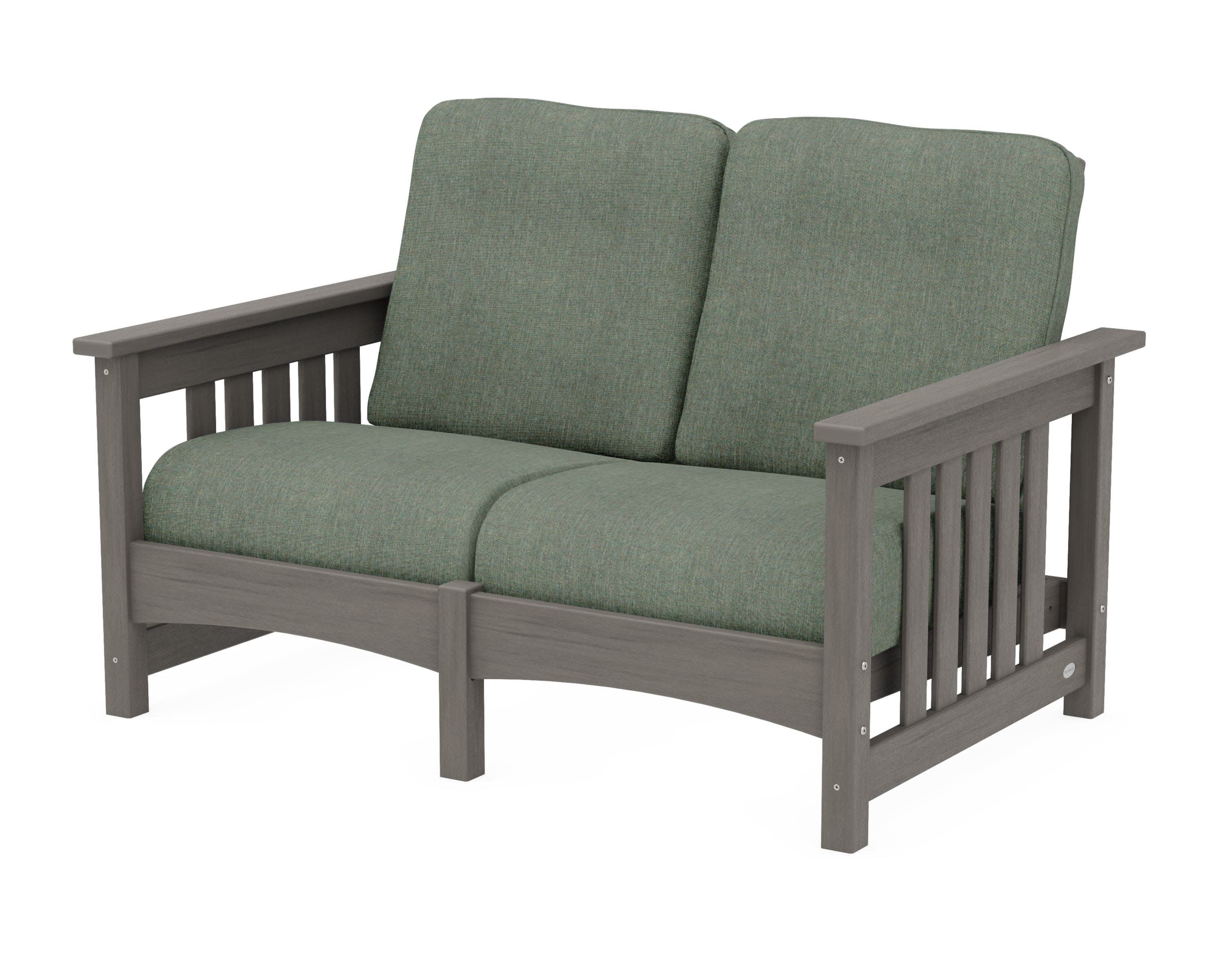 Club Mission Loveseat in Driftwood / Cast Sage