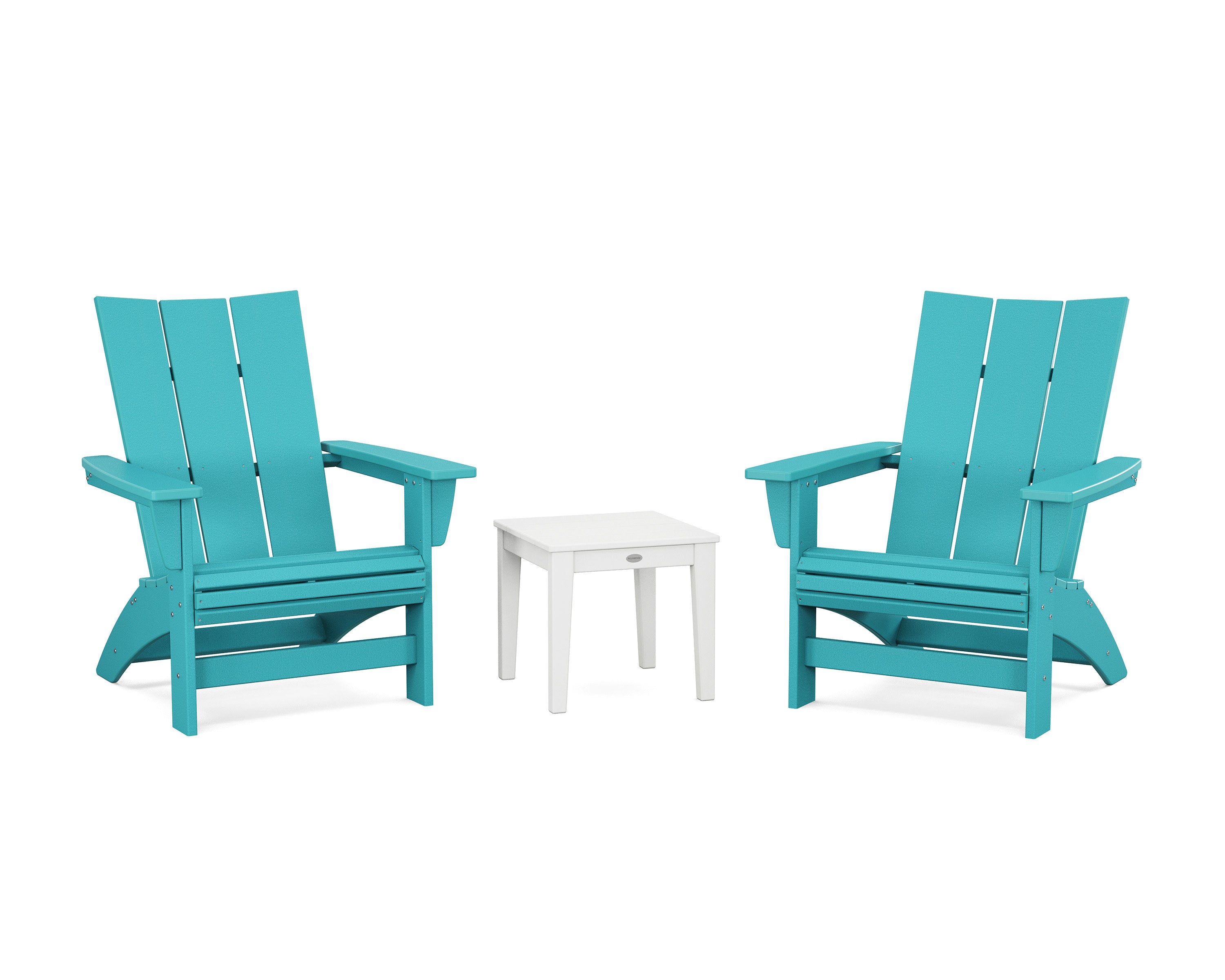 3-Piece Modern Grand Adirondack Set in Aruba / White