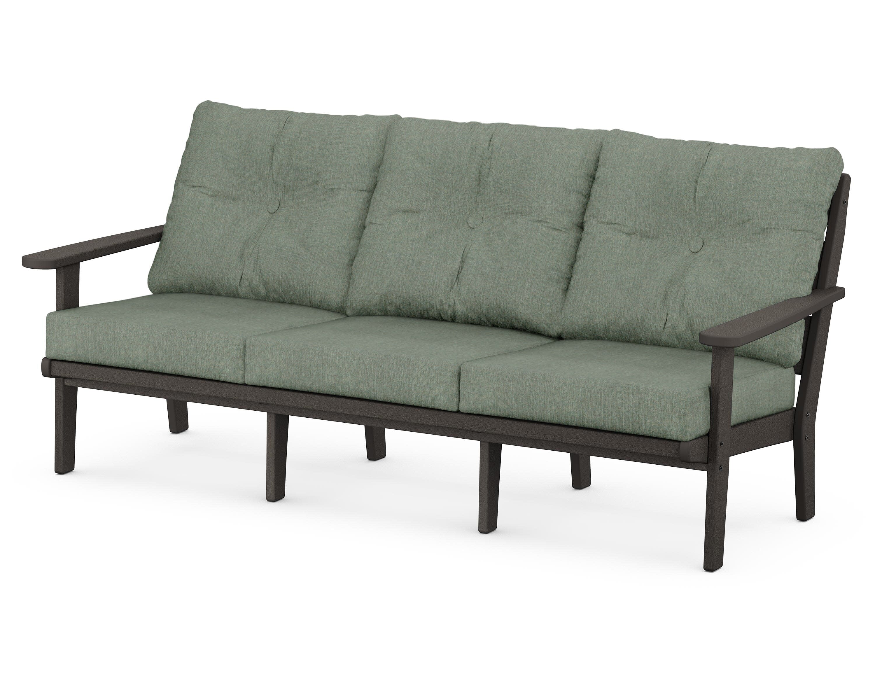Lakeside Deep Seating Sofa in Vintage Coffee / Cast Sage