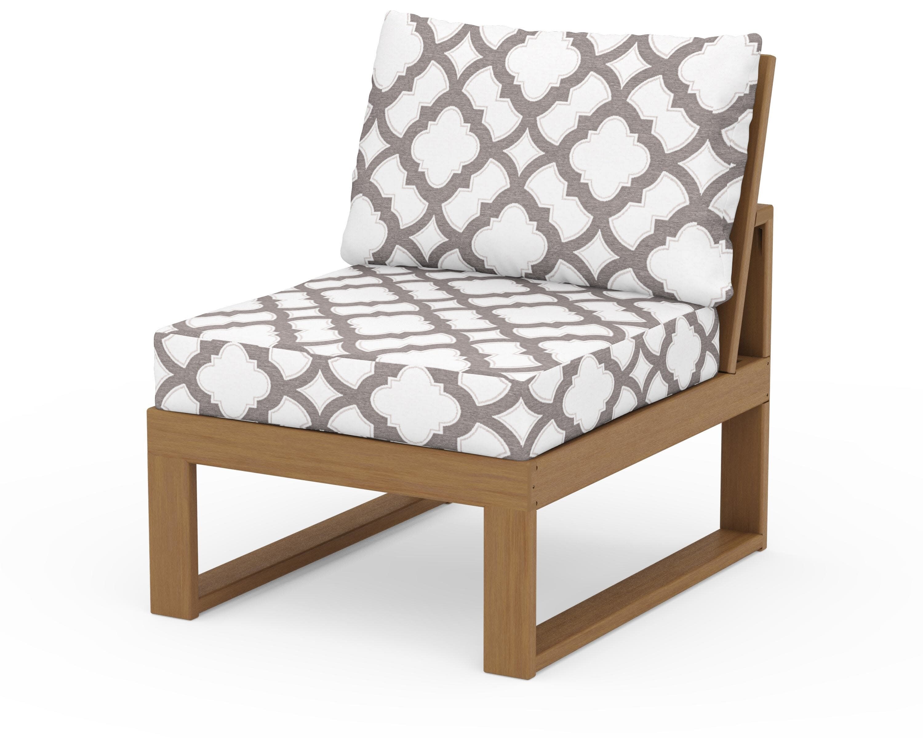 Modular Armless Chair in Natural / Trellis Grey Mist