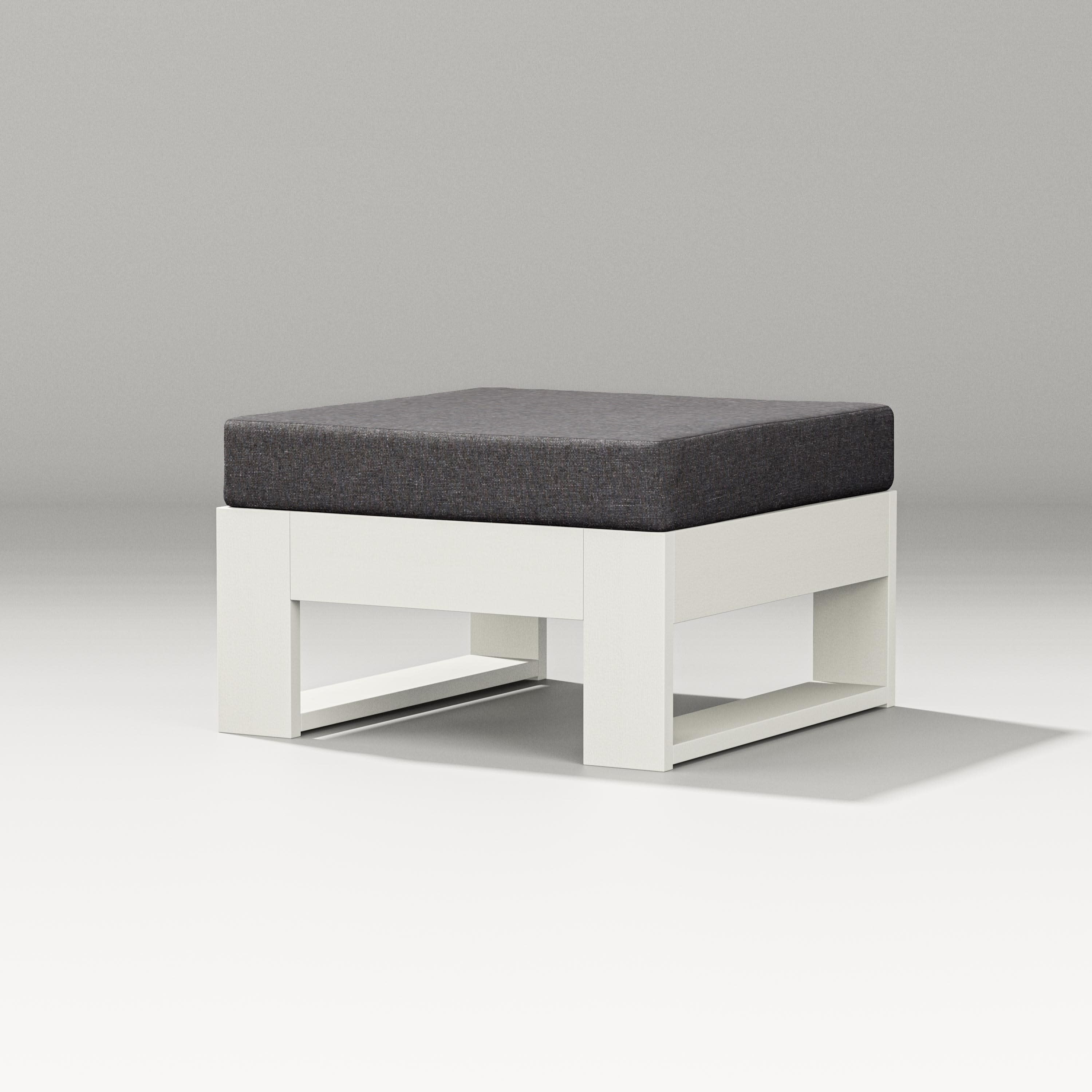 Latitude Lounge Ottoman in Vintage White / Ash Charcoal