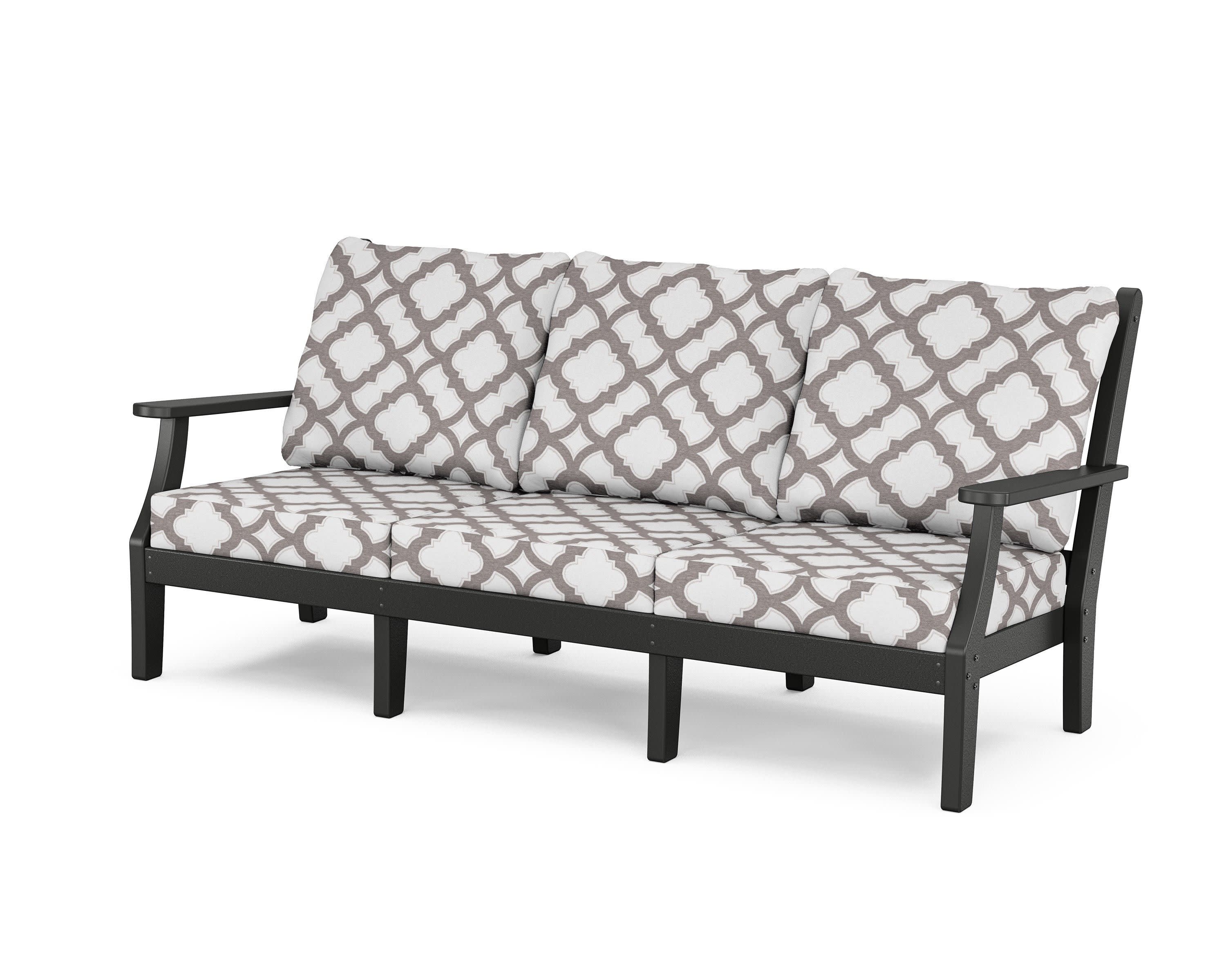 Wovendale Deep Seating Sofa in Black / Trellis Grey Mist