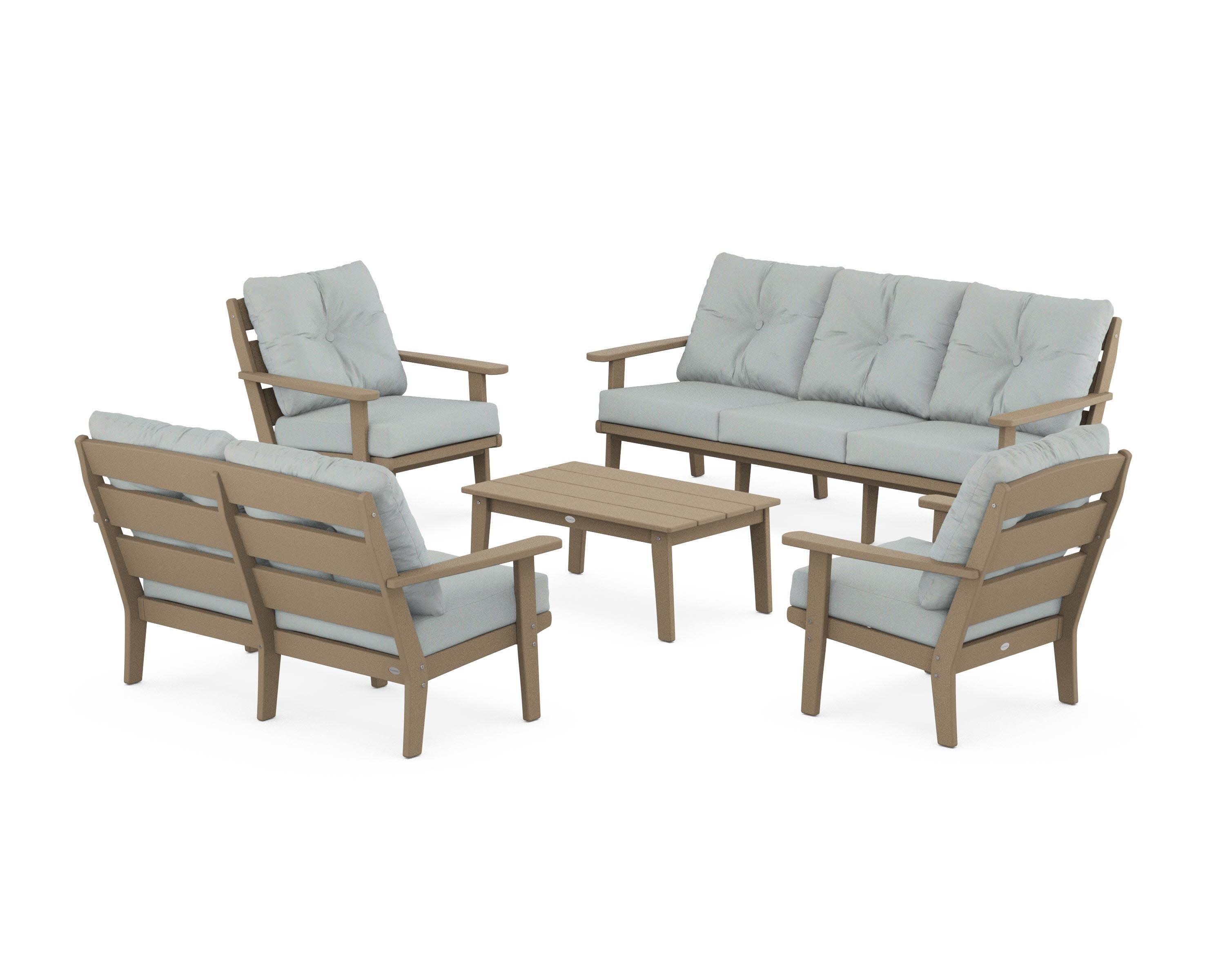 Lakeside 5-Piece Lounge Sofa Set in Vintage Sahara / Spa