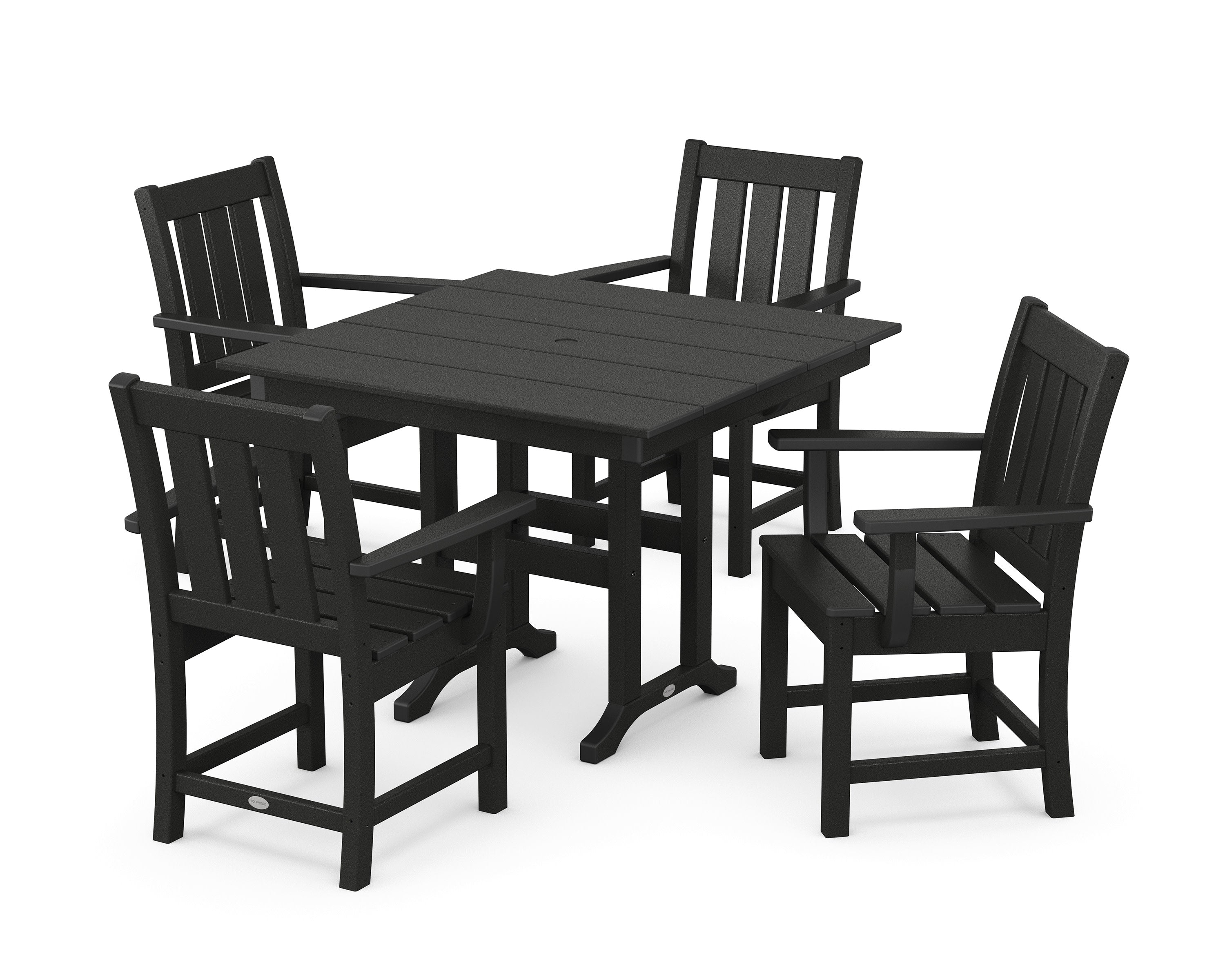 Oxford 5-Piece Farmhouse Dining Set in Black