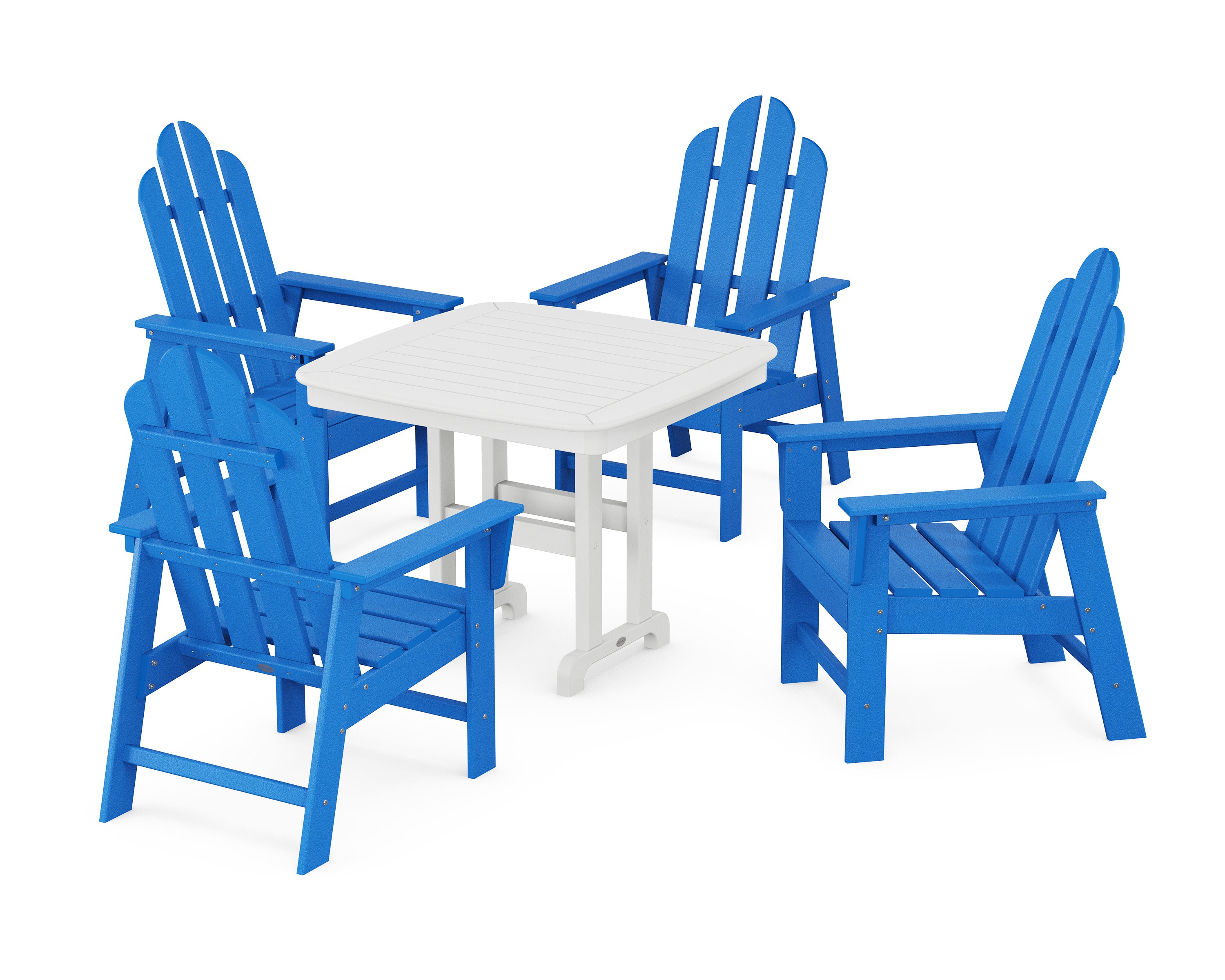 Long Island 5-Piece Dining Set in Pacific Blue / White
