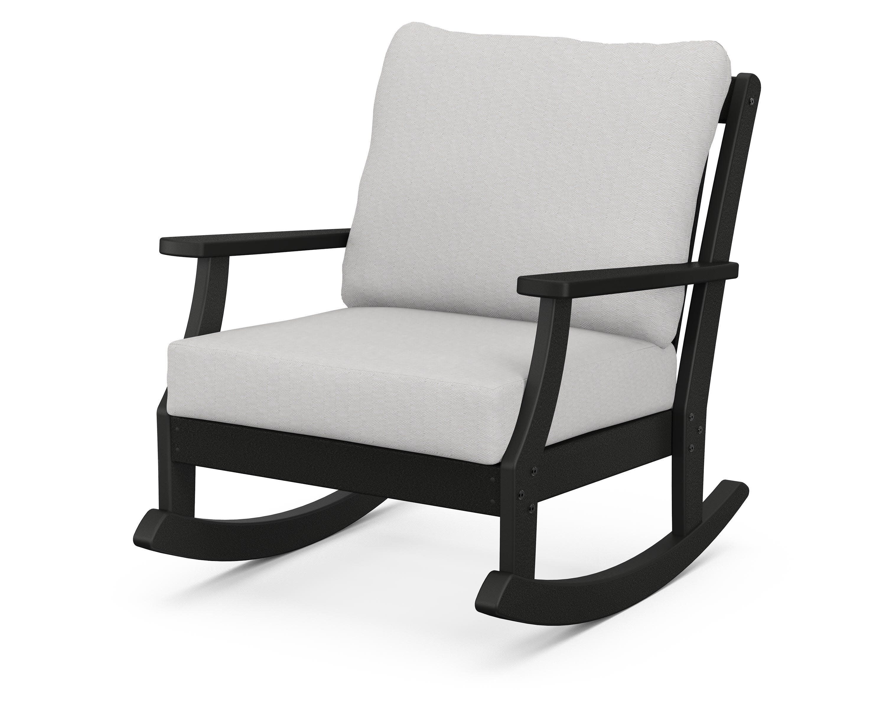 Braxton Deep Seating Rocking Chair in Black / Diamond in the Rough