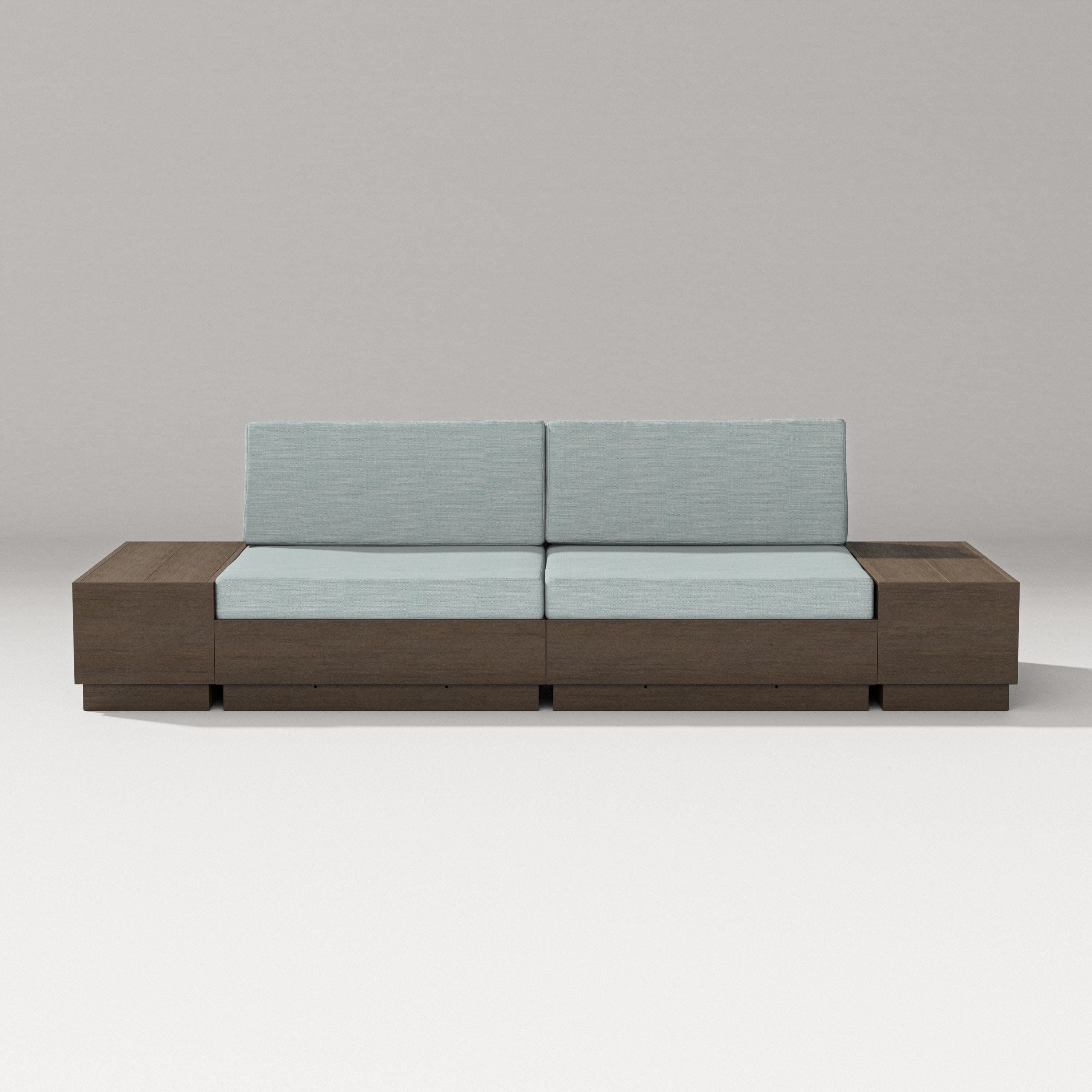 Elevate 4-Piece Loveseat Sectional in Kona / Soothe Mist