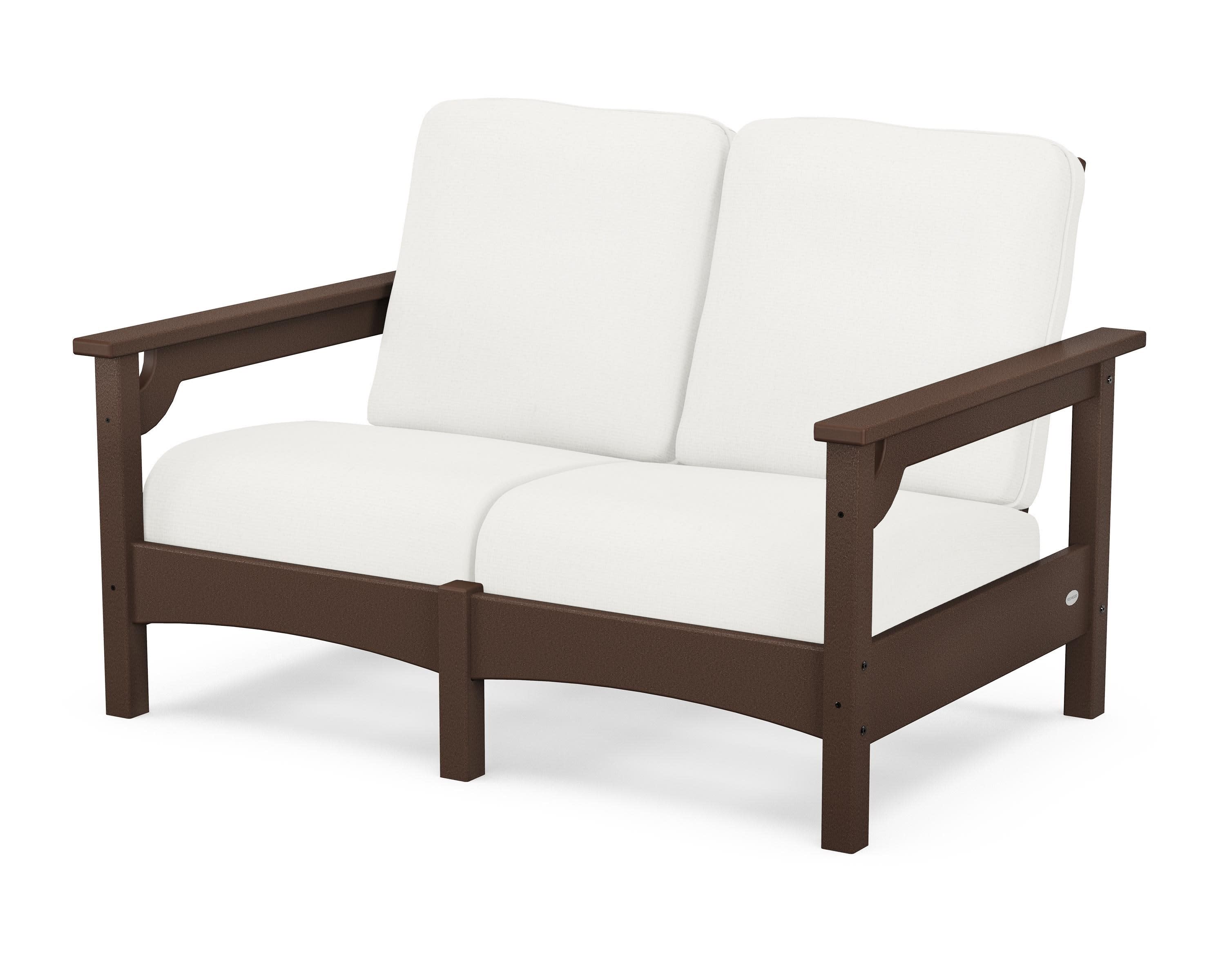 Club Loveseat in Mahogany / Natural Linen