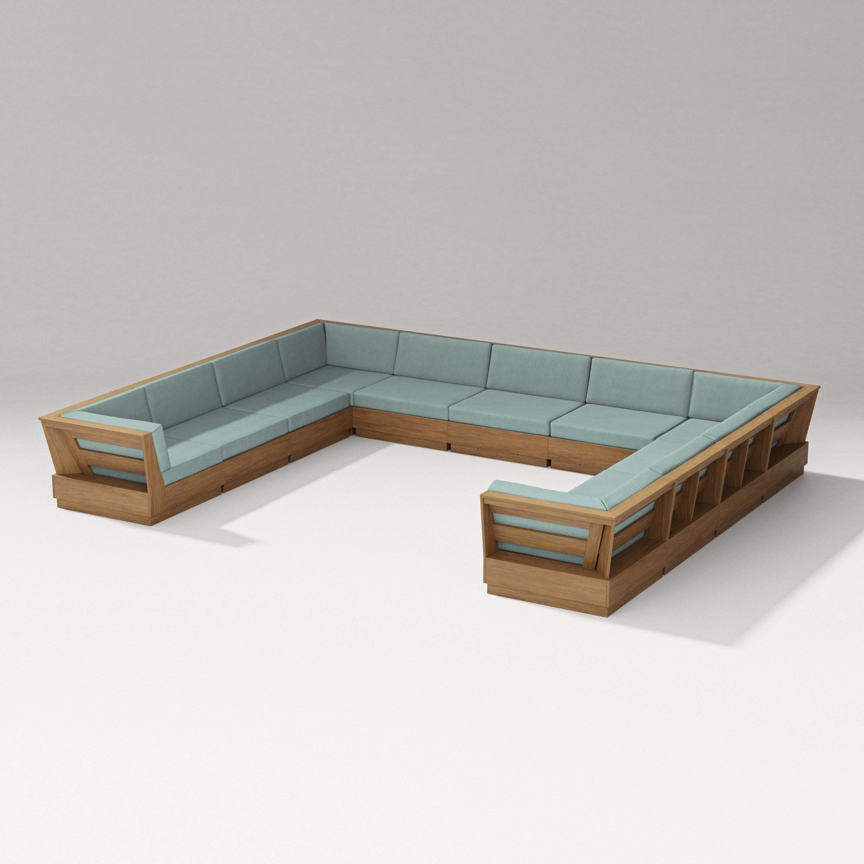 Elevate Large U-Shaped Sectional in Natural / Glacier Spa