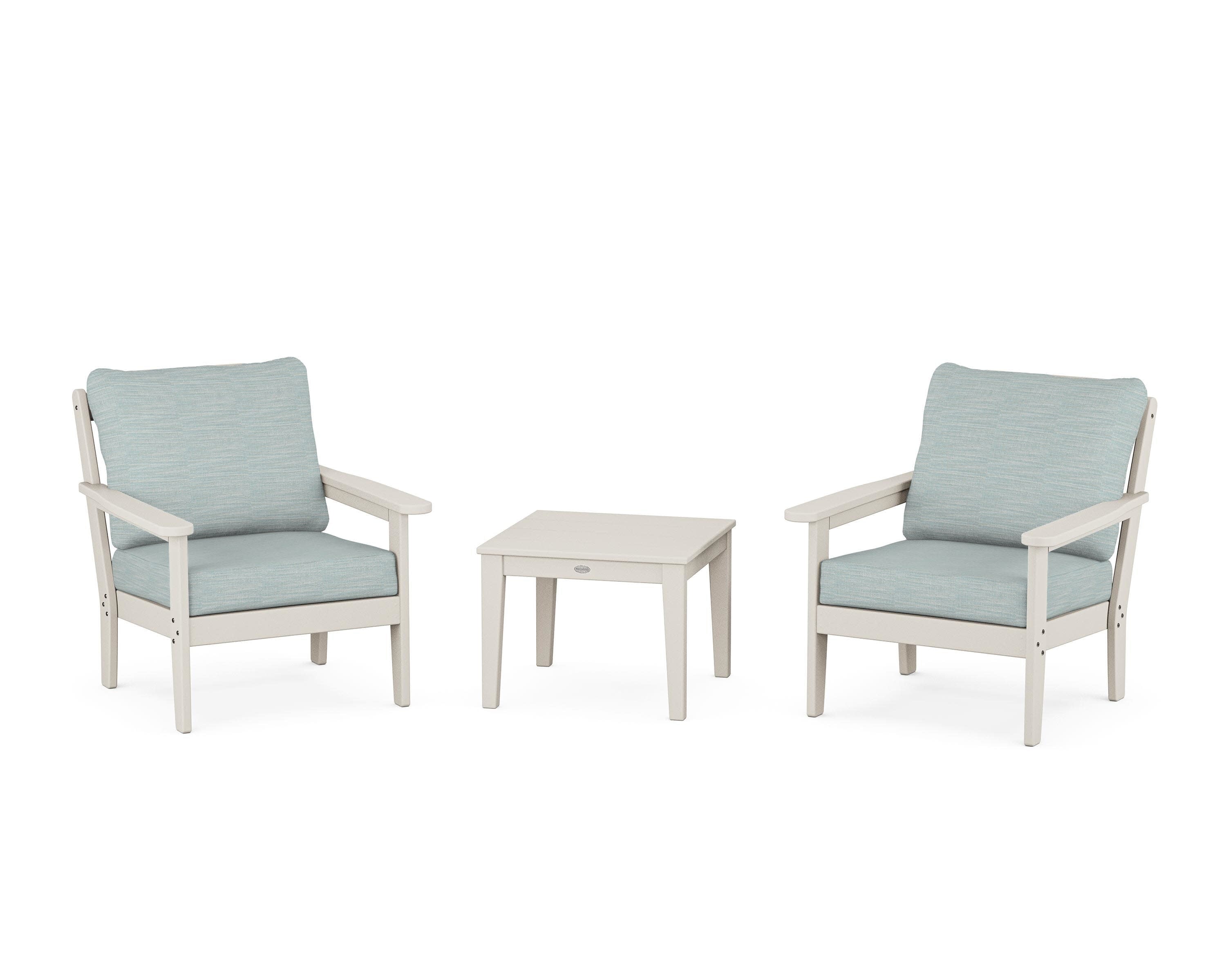 Cottage 3-Piece Deep Seating Set in Sand / Soothe Mist
