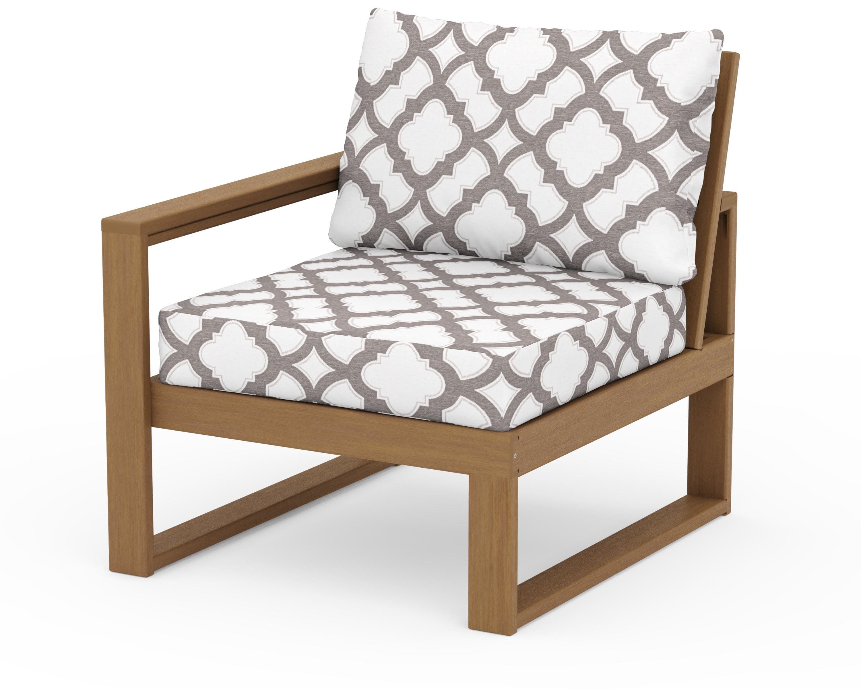 EDGE Modular Left Arm Chair in Natural / Trellis Grey Mist