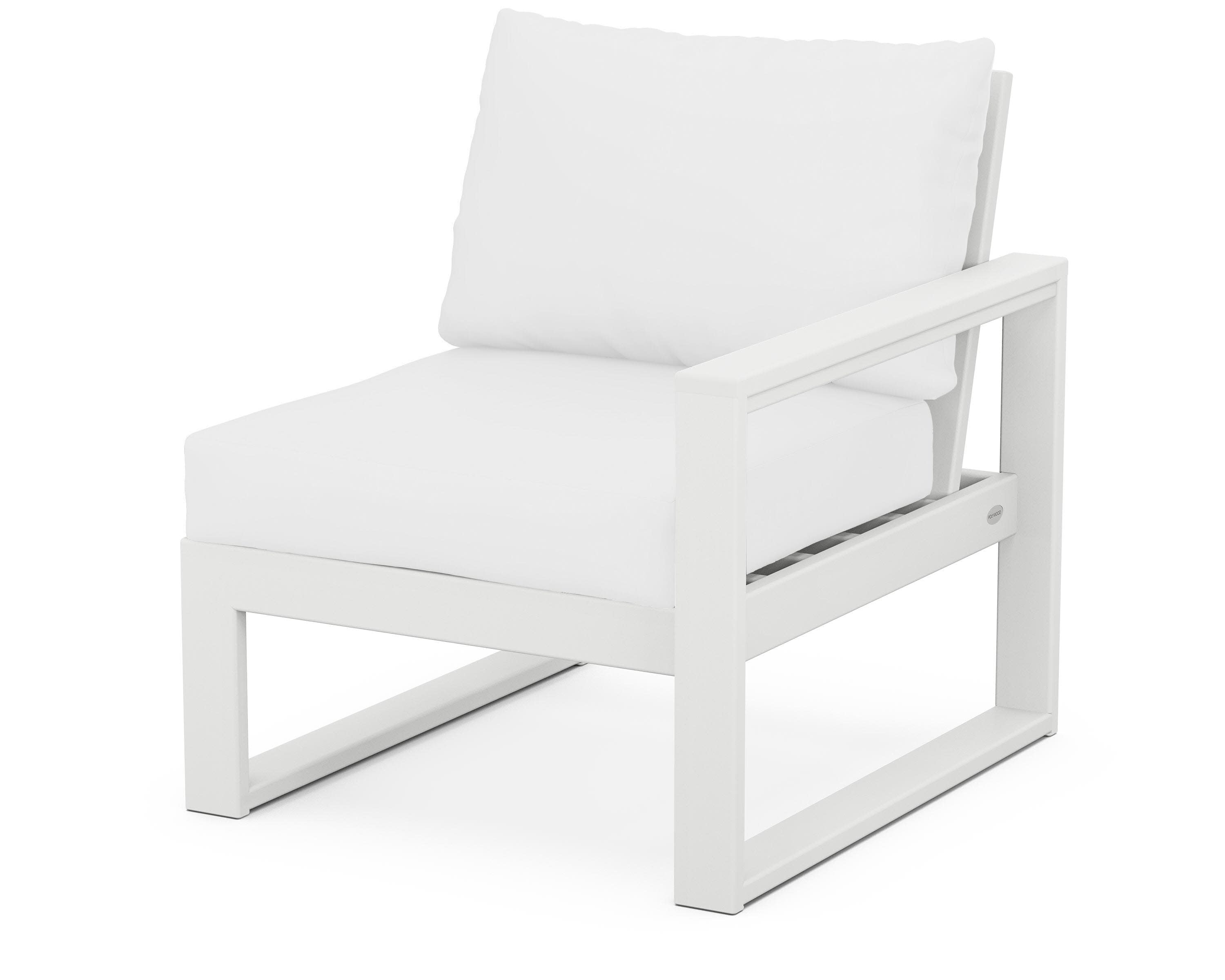 EDGE Modular Right Arm Chair in White / Natural