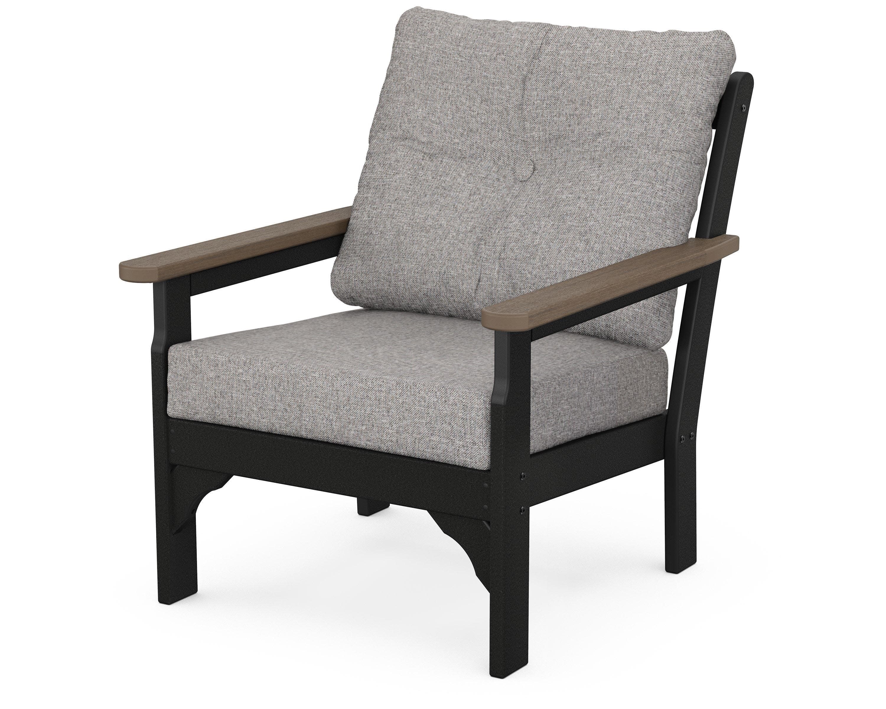 Vineyard Deep Seating Chair in White / Kona / Grey Mist