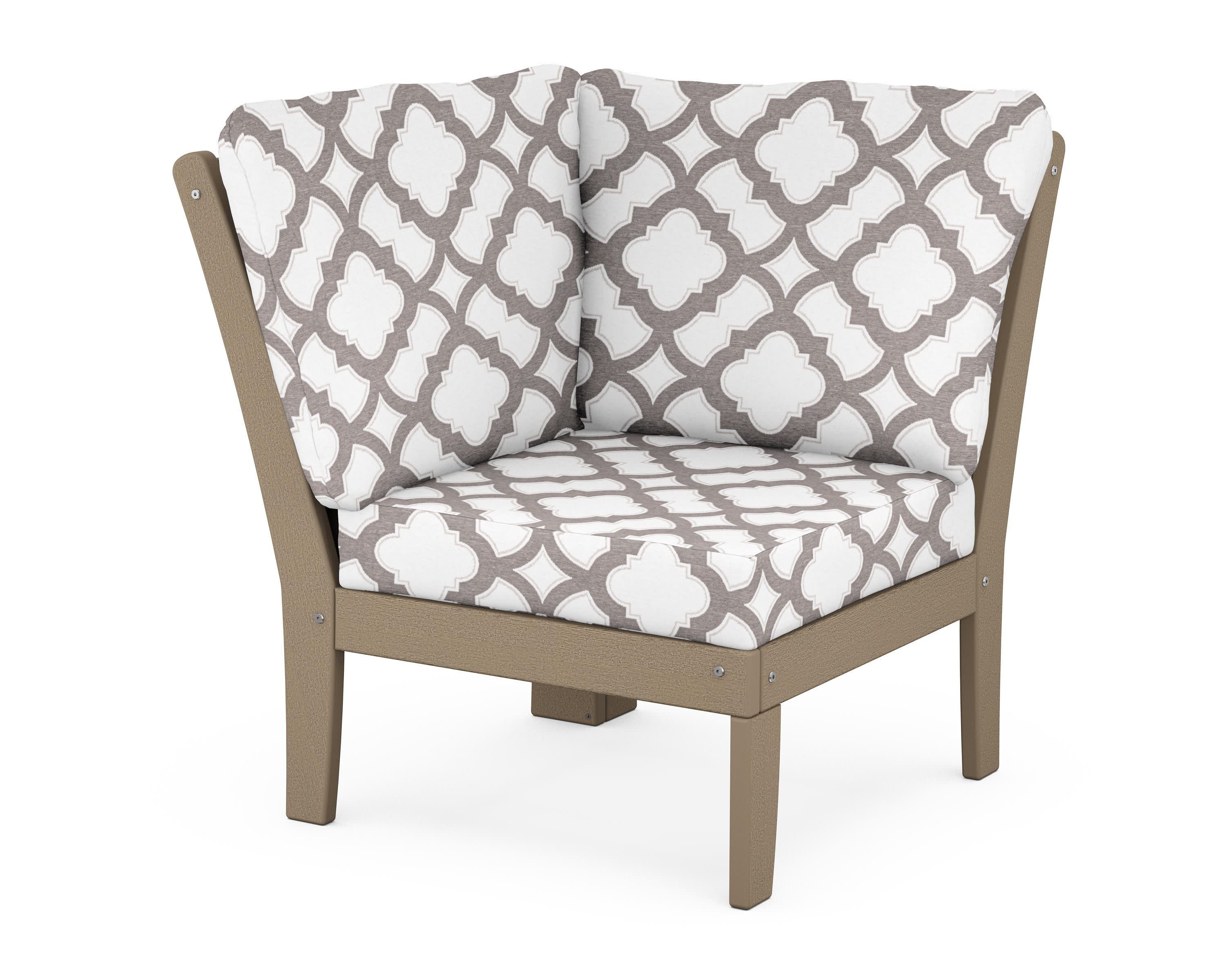Braxton Modular Corner Chair in Vintage Sahara / Trellis Grey Mist