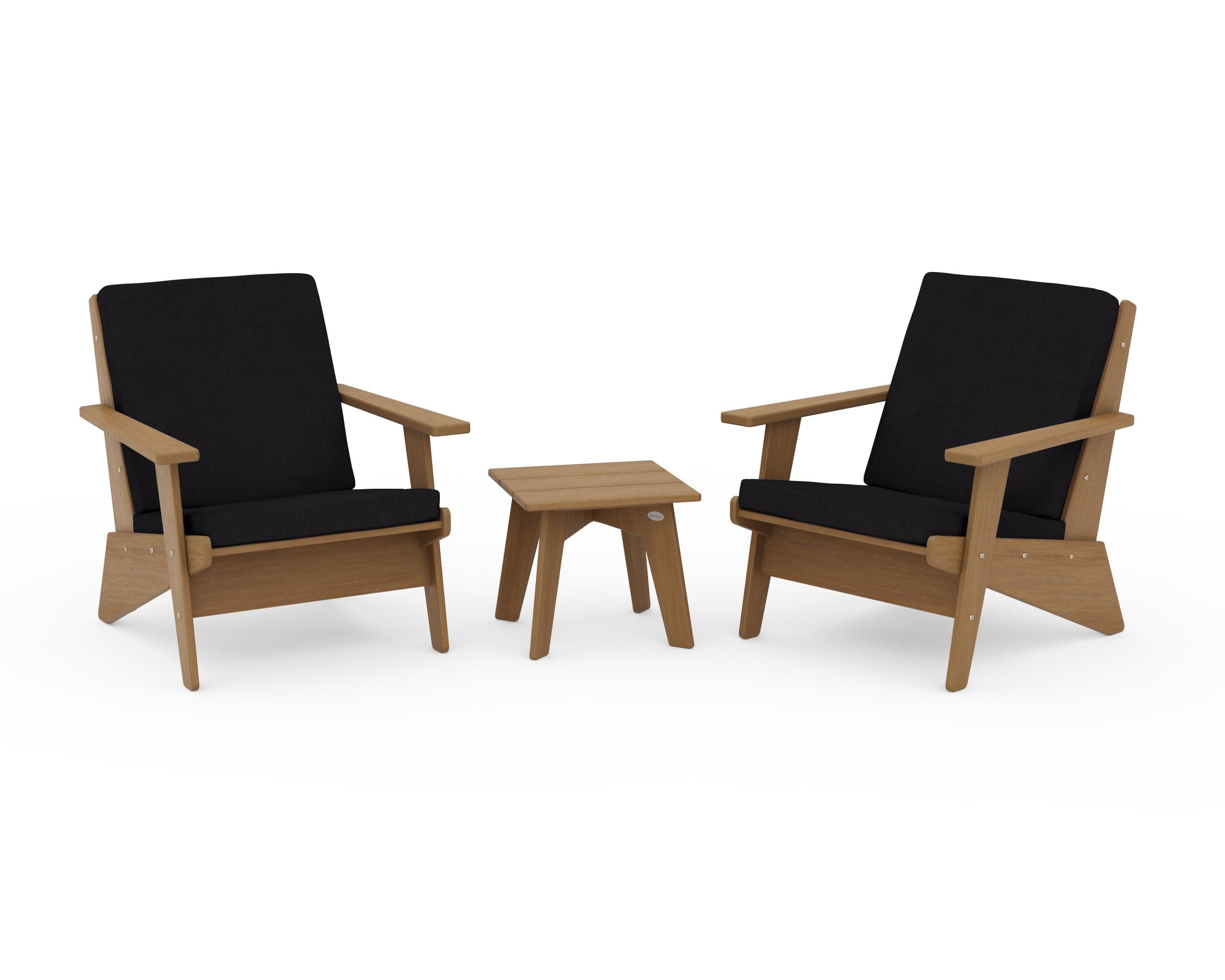 Riviera Modern Lounge 3-Piece Set in Natural / Midnight Linen