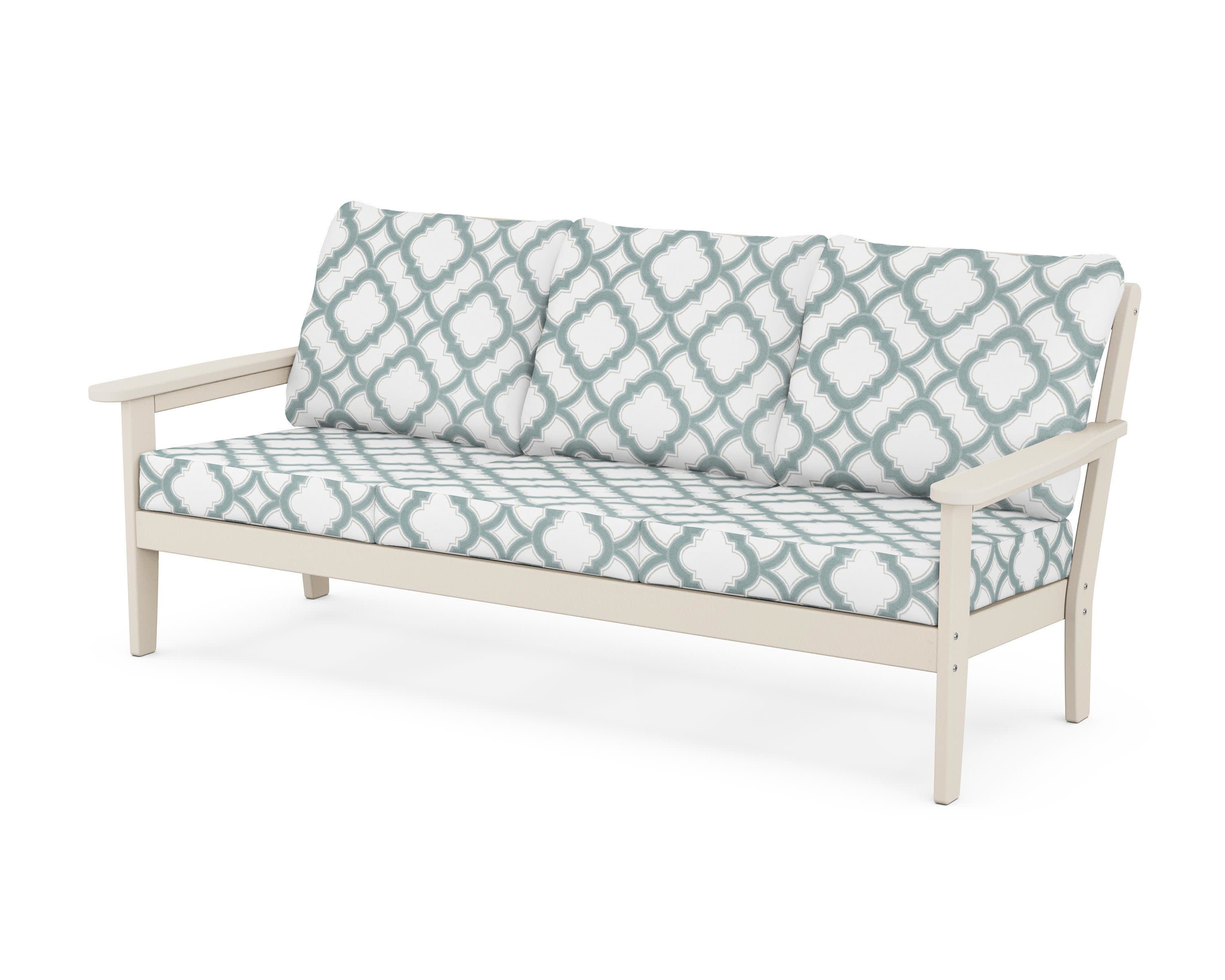 Cottage Deep Seating Sofa in Sand / Trellis Glacier Spa