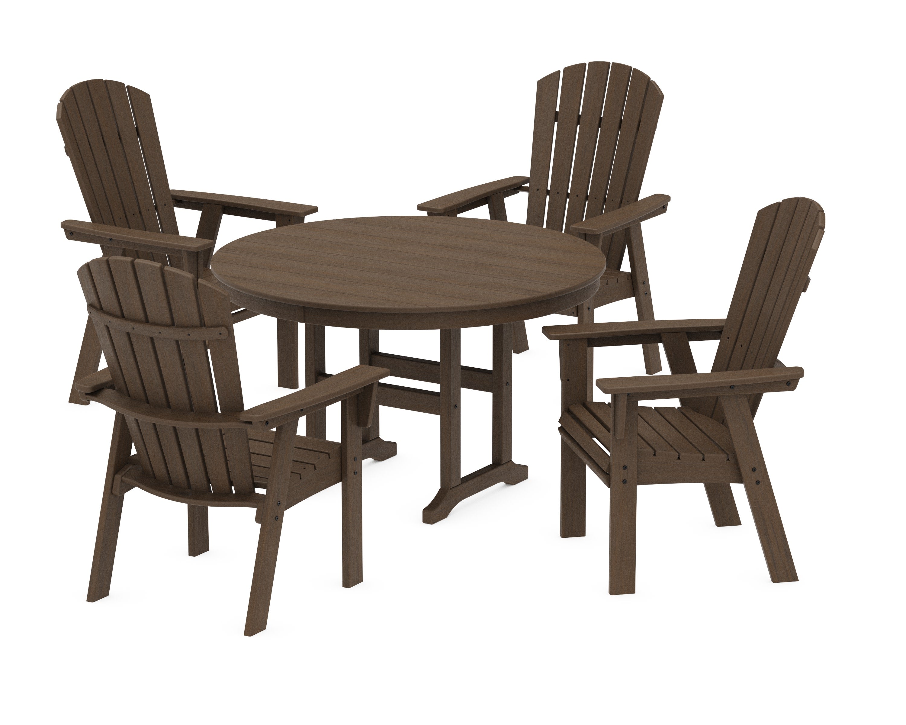 Nautical Adirondack 5-Piece Round Farmhouse Dining Set in Kona