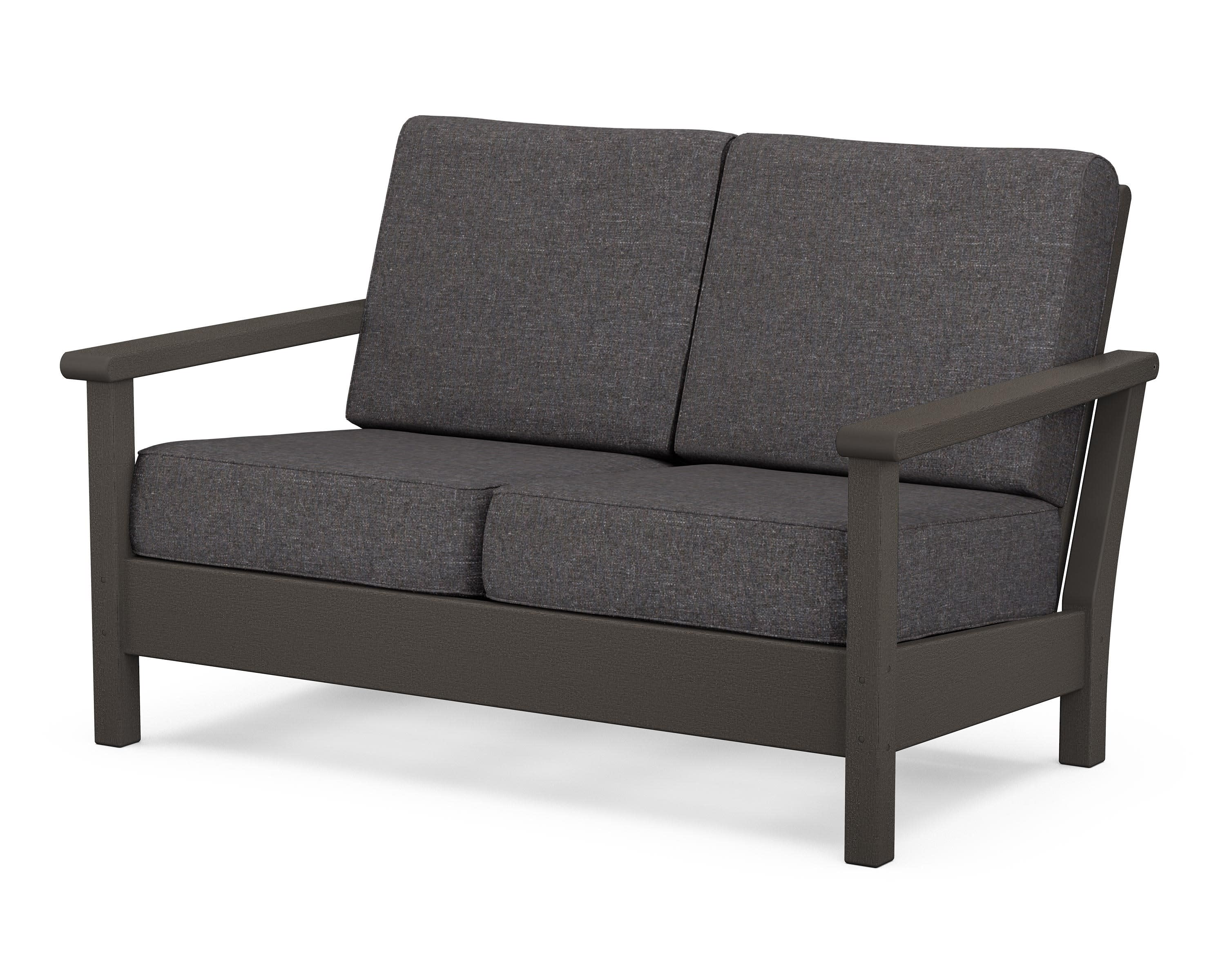 Harbour Deep Seating Loveseat in Vintage Coffee / Ash Charcoal