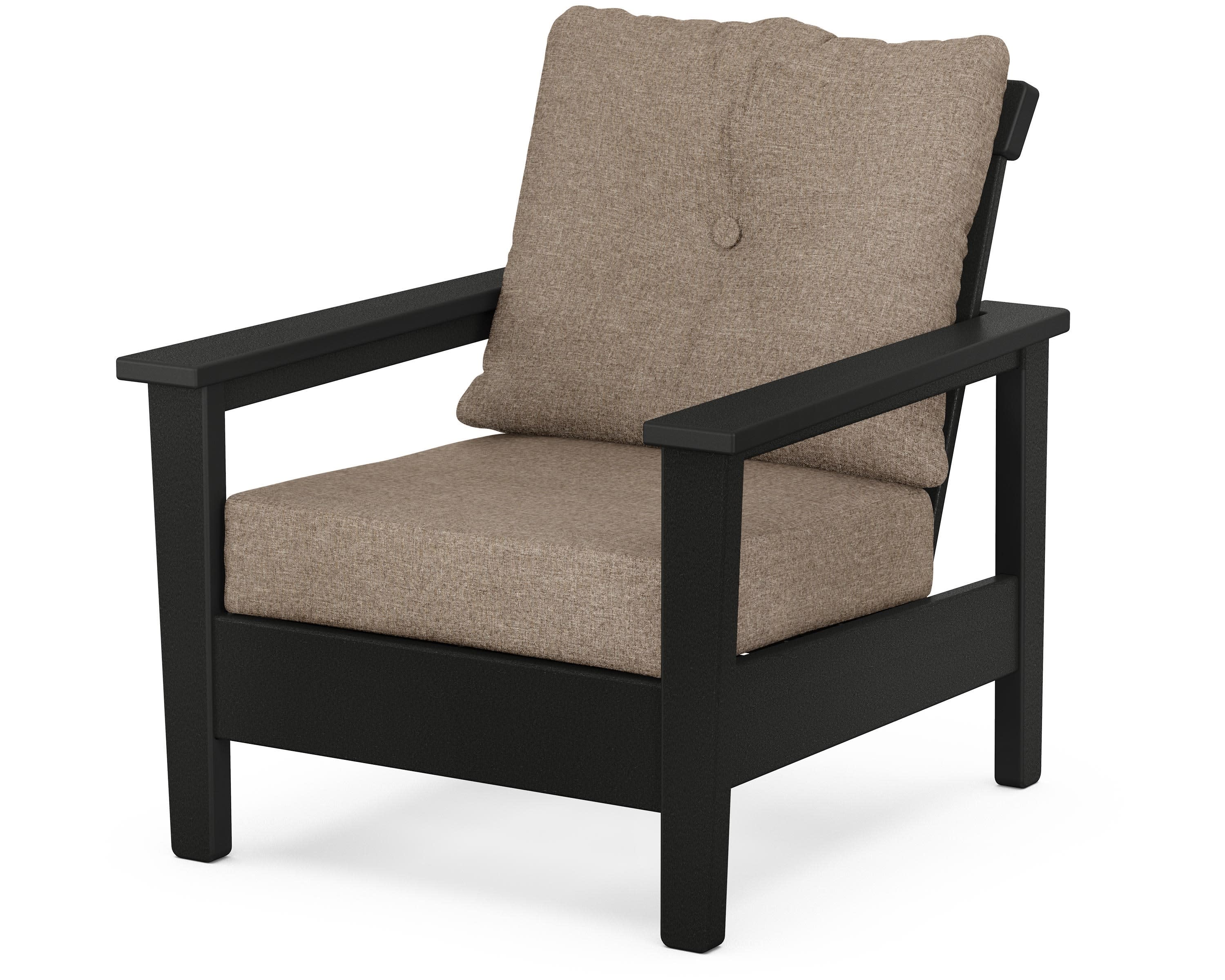 Prescott Deep Seating Chair in Black / Spiced Burlap