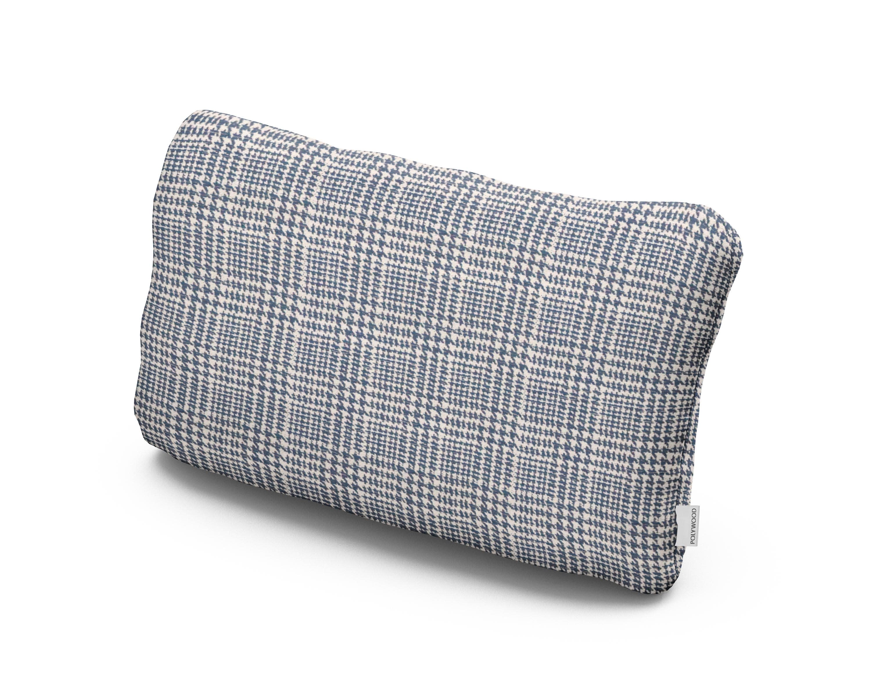 Outdoor Lumbar Pillow in Houndstooth Sky Blue