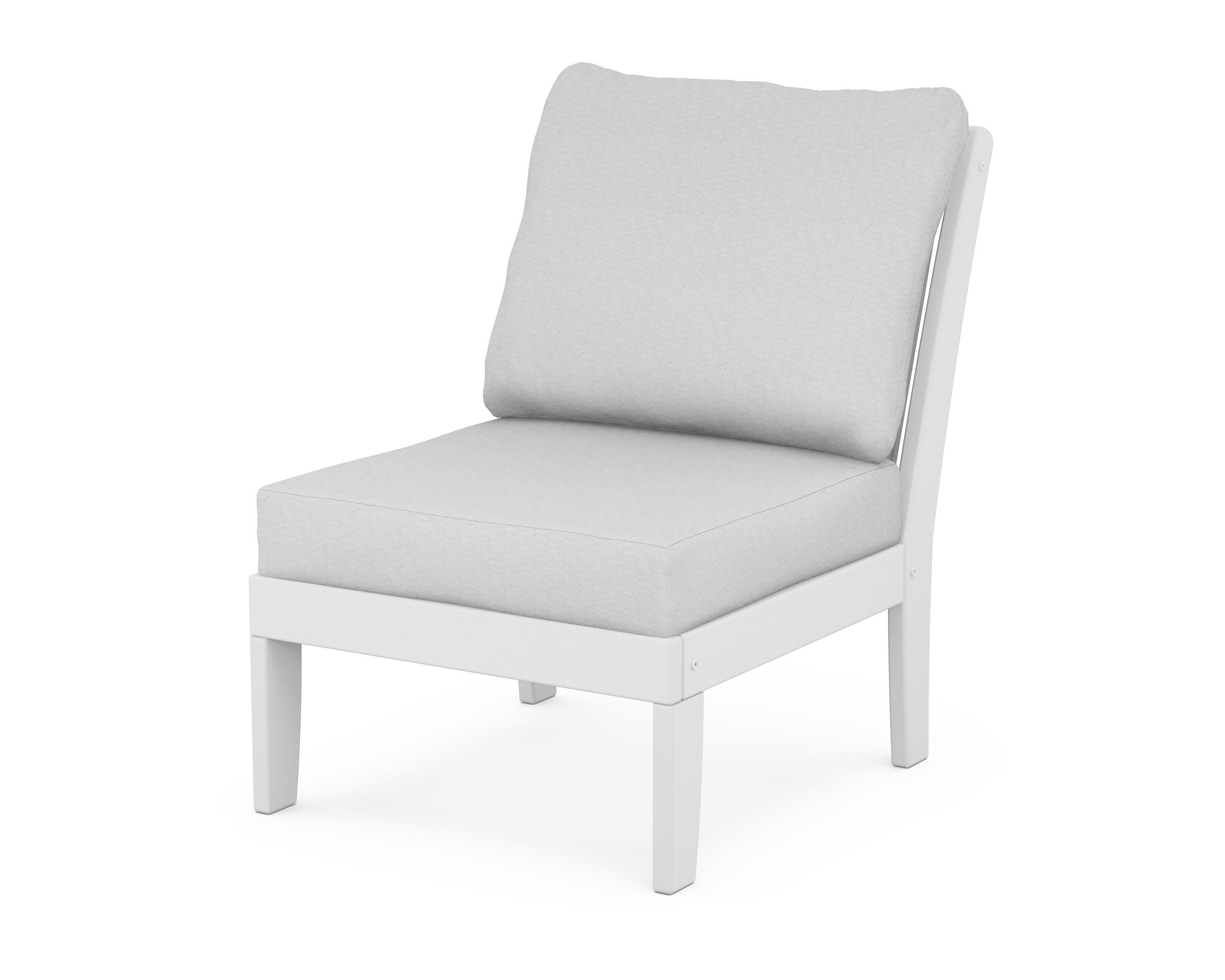 Braxton Modular Armless Chair in White / Diamond in the Rough