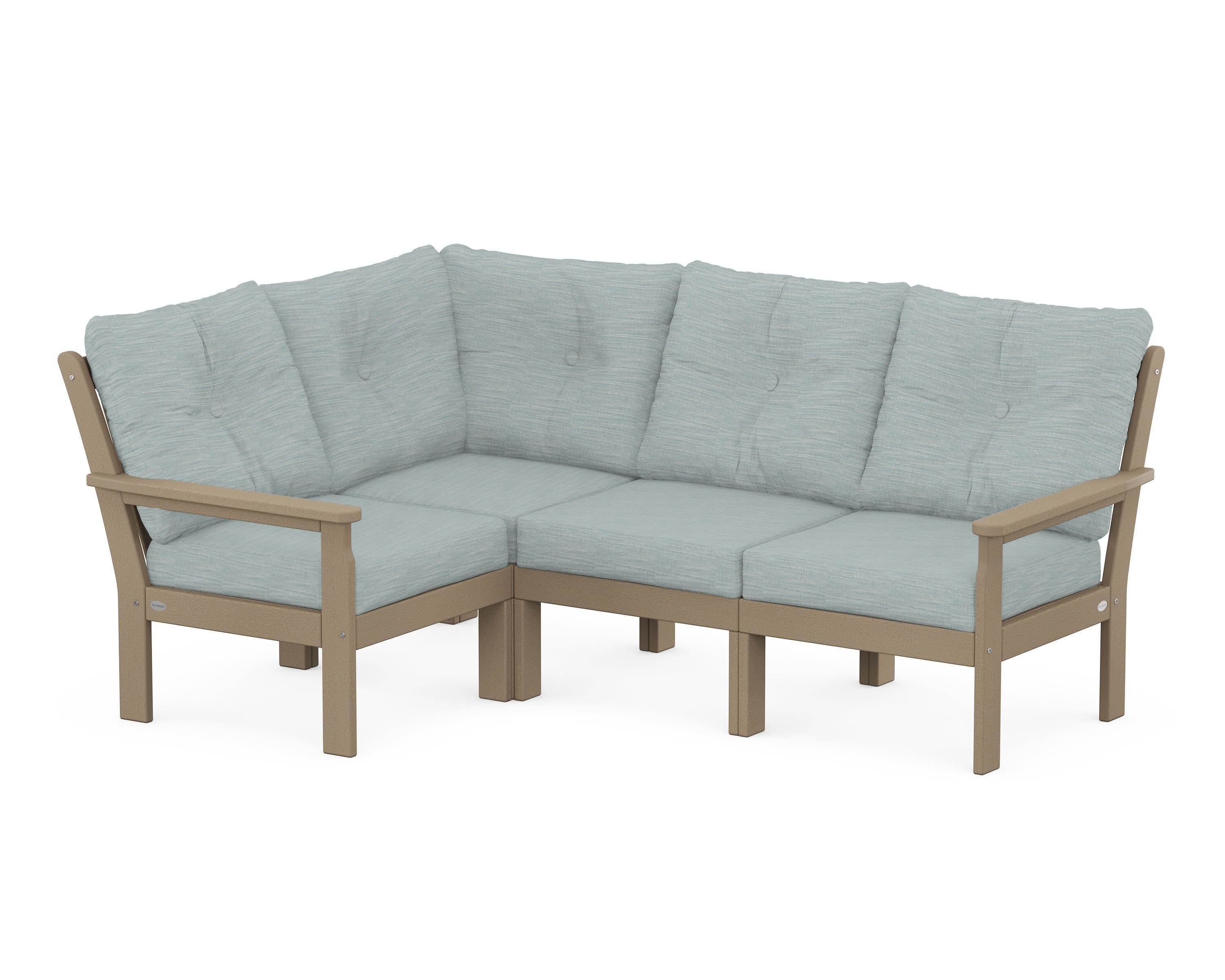 Vineyard 4-Piece Sectional in Vintage Sahara / Soothe Mist