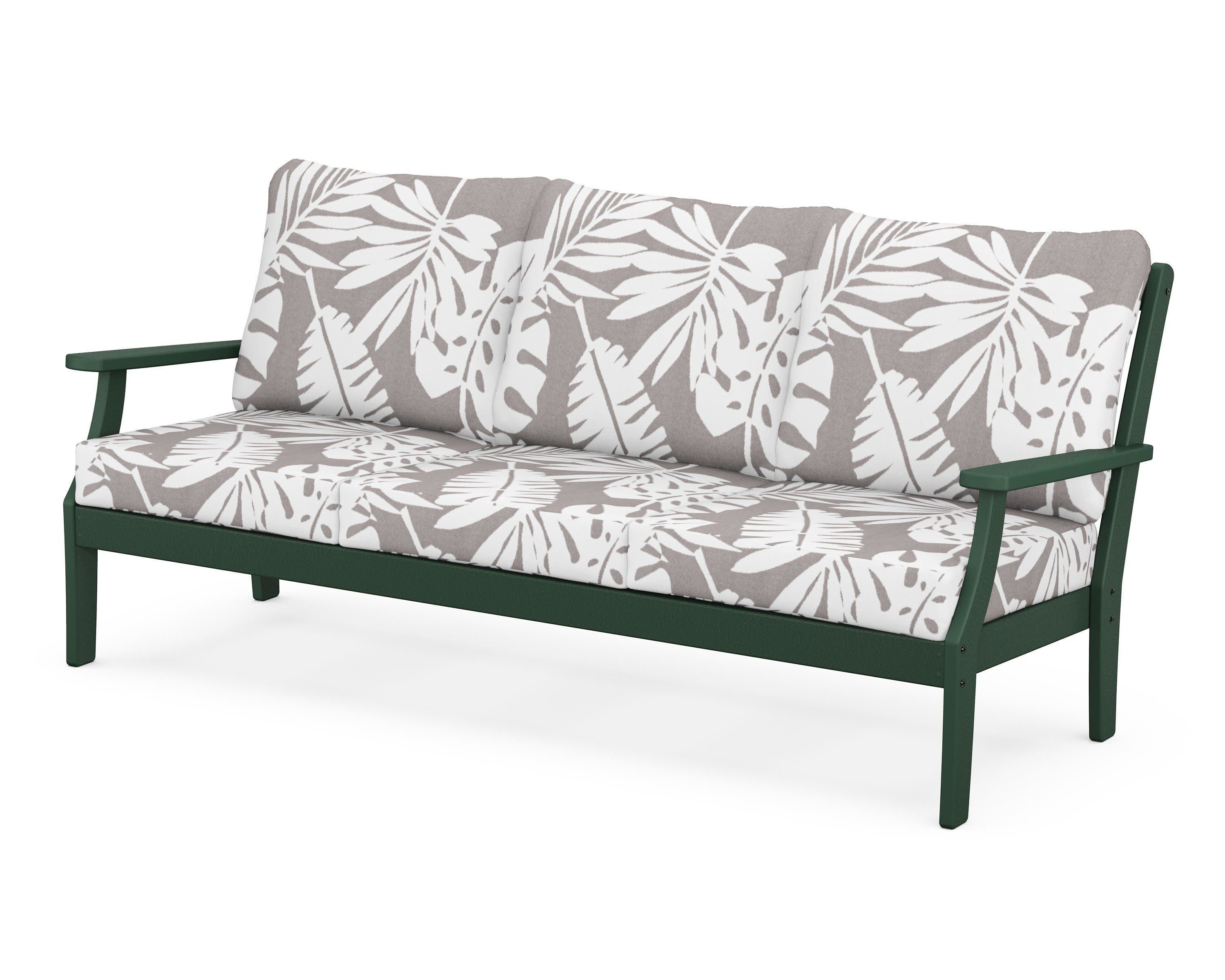 Braxton Deep Seating Sofa in Green / Leaf Grey Mist