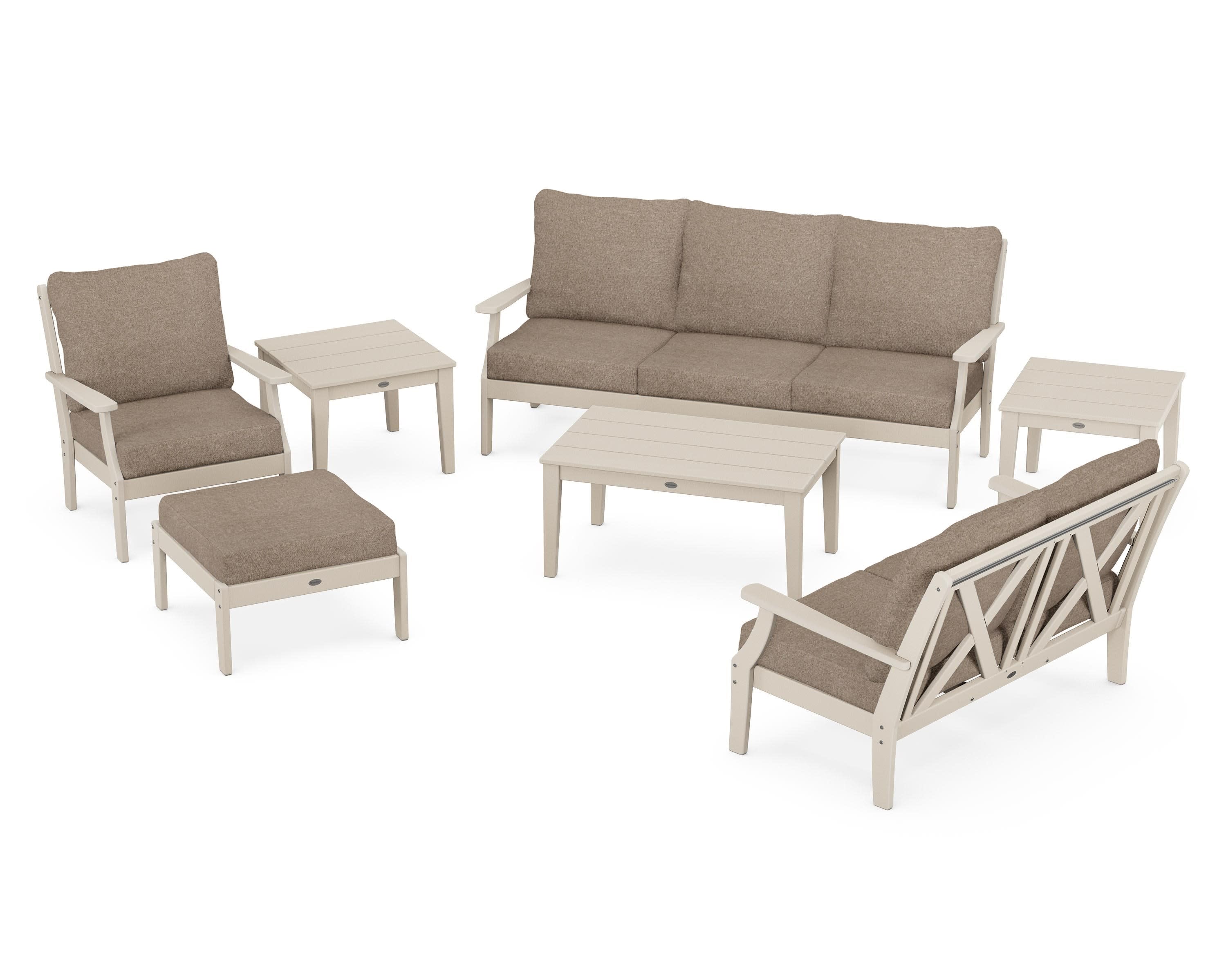 Braxton 7-Piece Deep Seating Set in Sand / Spiced Burlap