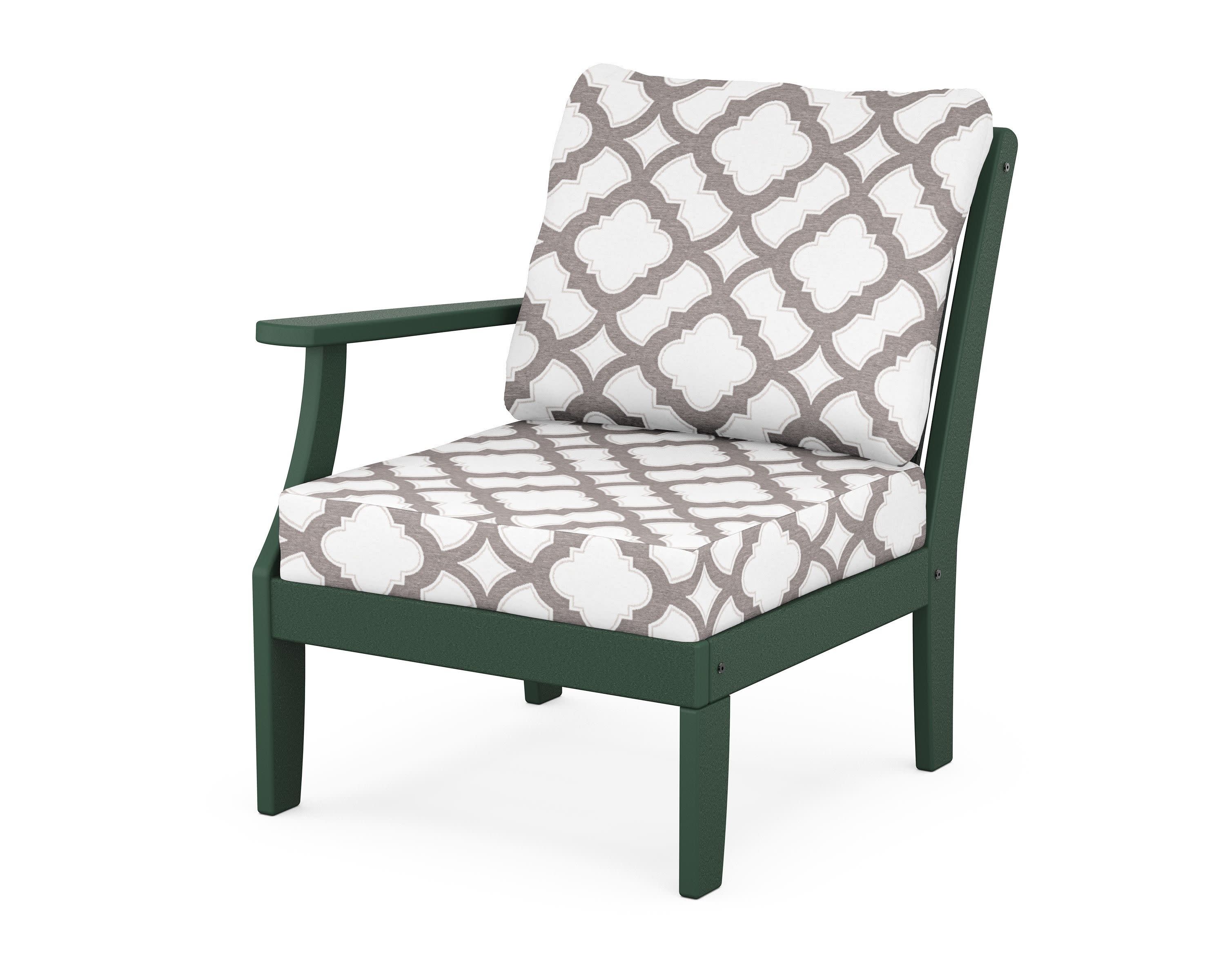 Braxton Modular Left Arm Chair in Green / Trellis Grey Mist