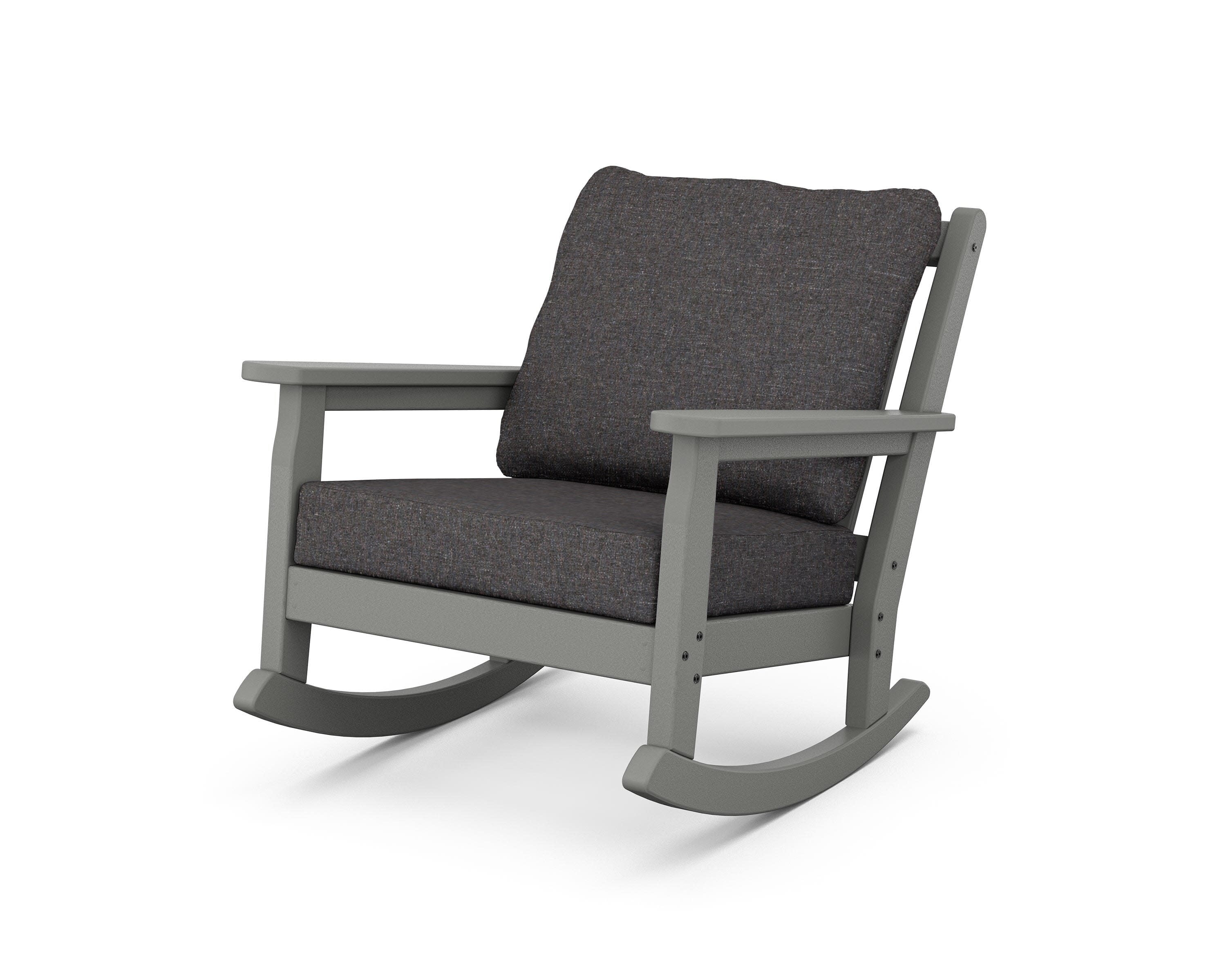 Chippendale Deep Seating Rocking Chair in Slate Grey / Ash Charcoal