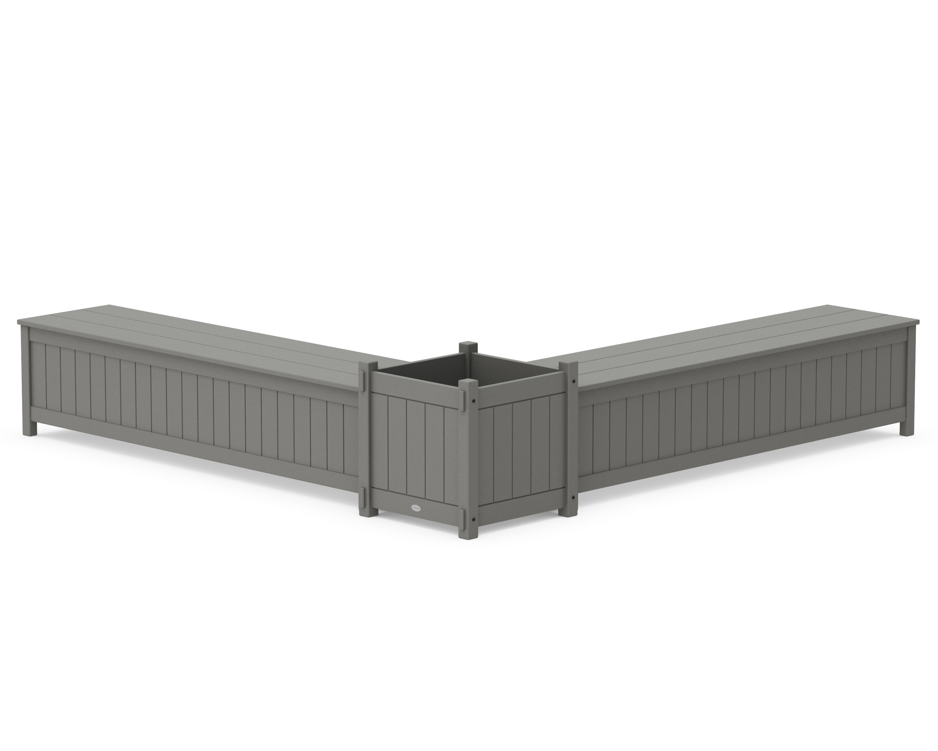 72" Vineyard L- Shaped Planter Storage Bench Set- Large