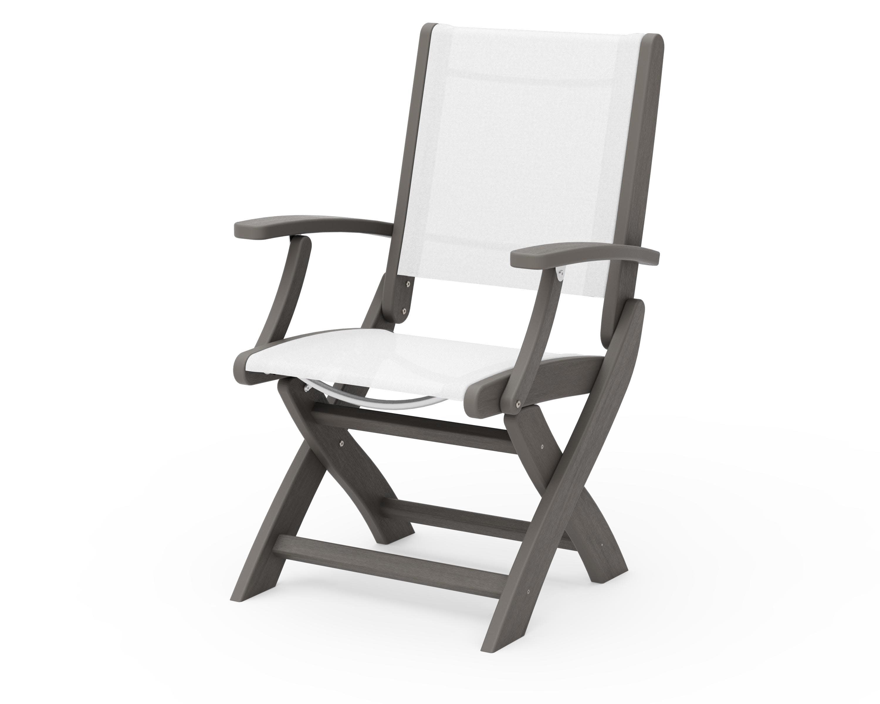 Coastal Folding Chair in Driftwood / White Sling