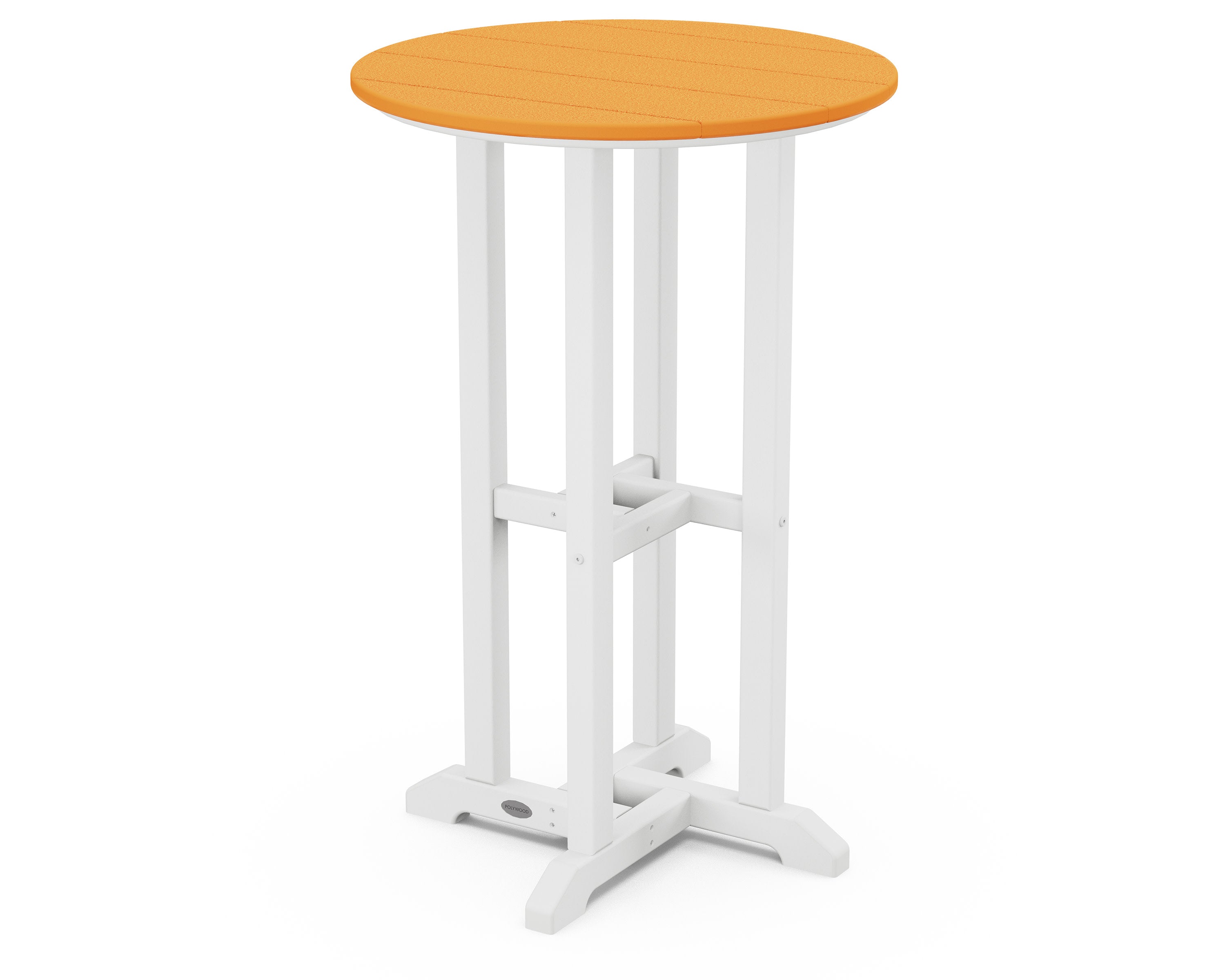 Contempo 24" Round Counter Table in White / Tangerine