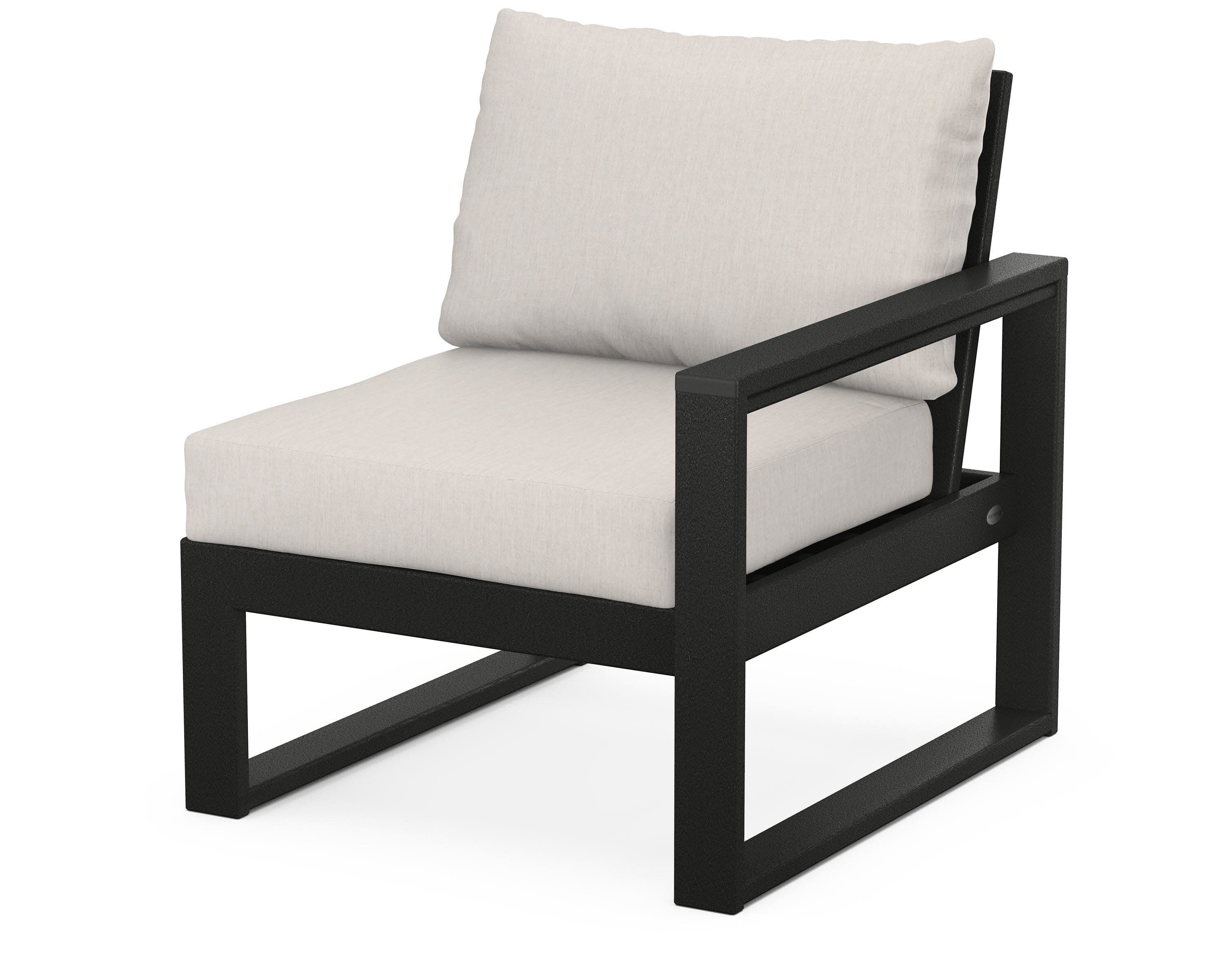 EDGE Modular Right Arm Chair in Black / Cast Ash
