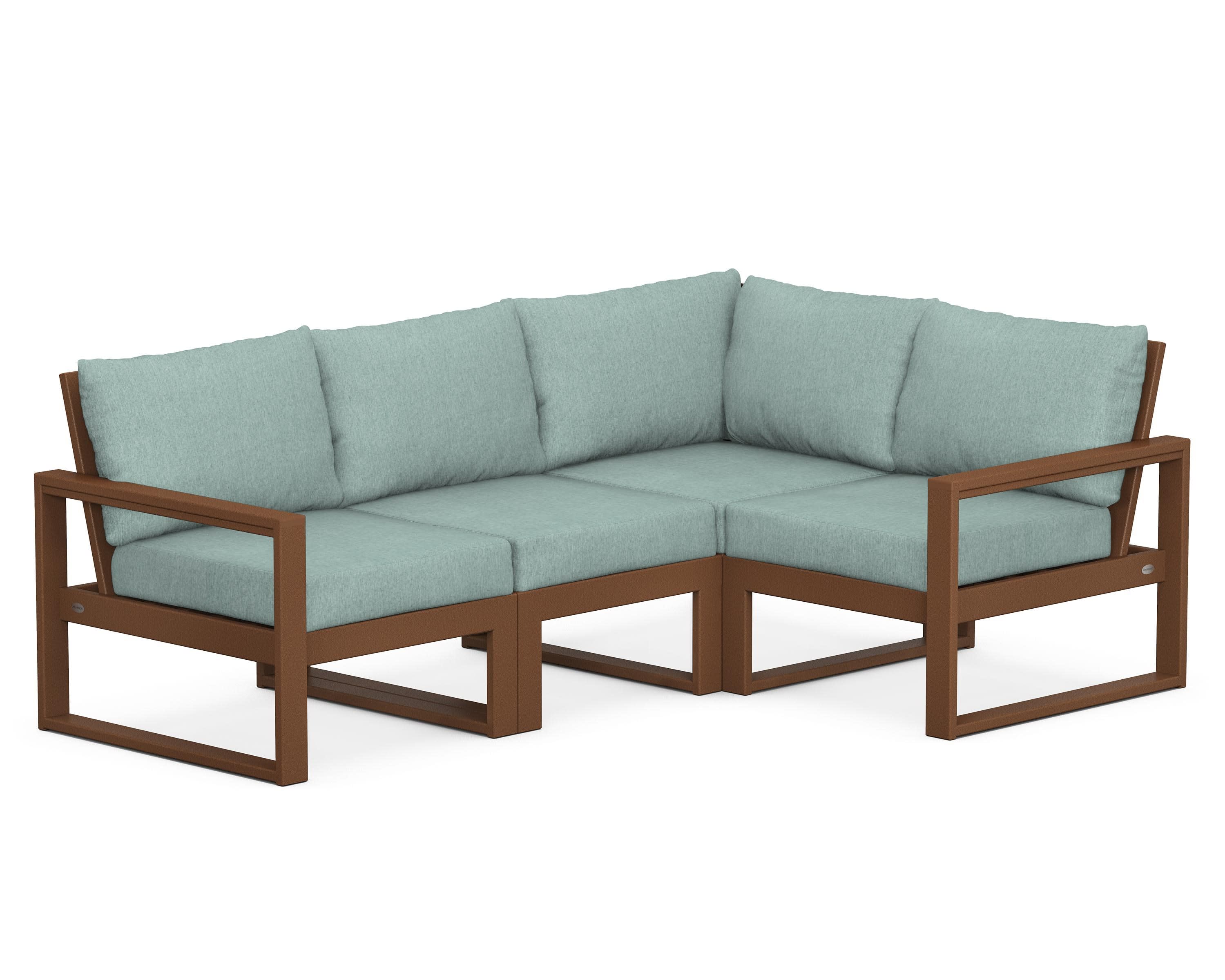 EDGE 4-Piece Modular Deep Seating Set in Teak / Glacier Spa