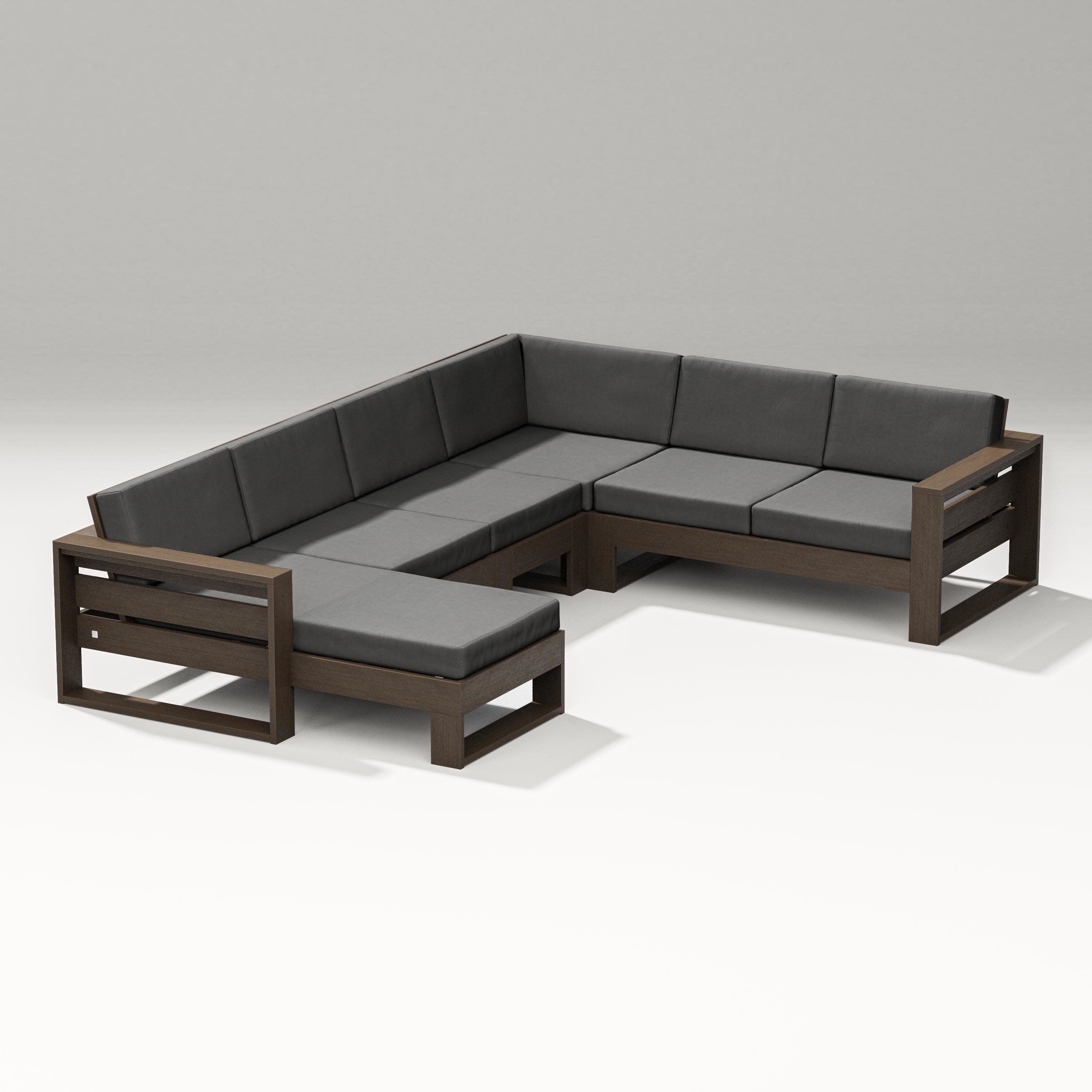 Latitude Corner Sectional with Left Chaise in Kona / Spectrum Carbon
