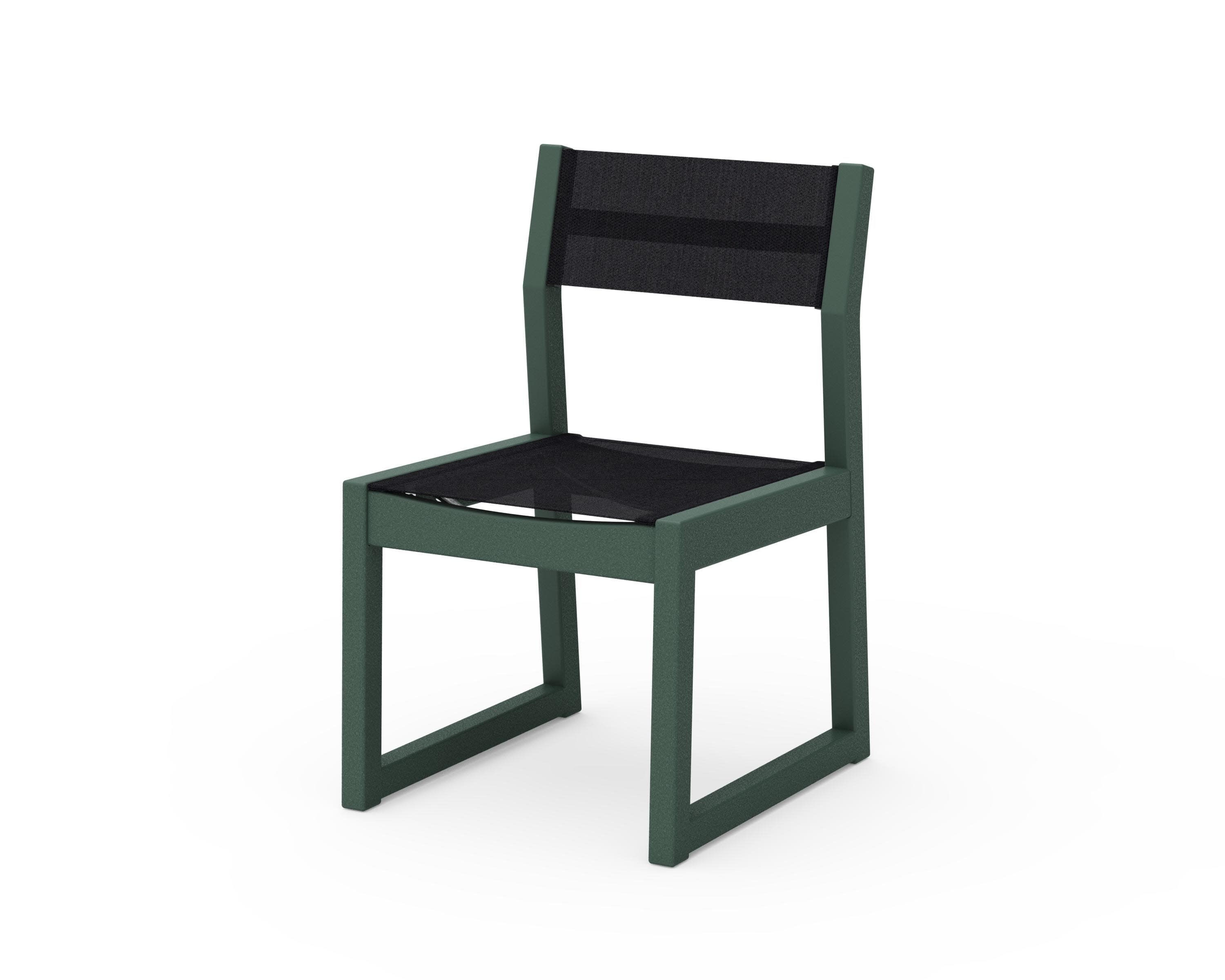 EDGE Sling Dining Side Chair in Green / Black Sling