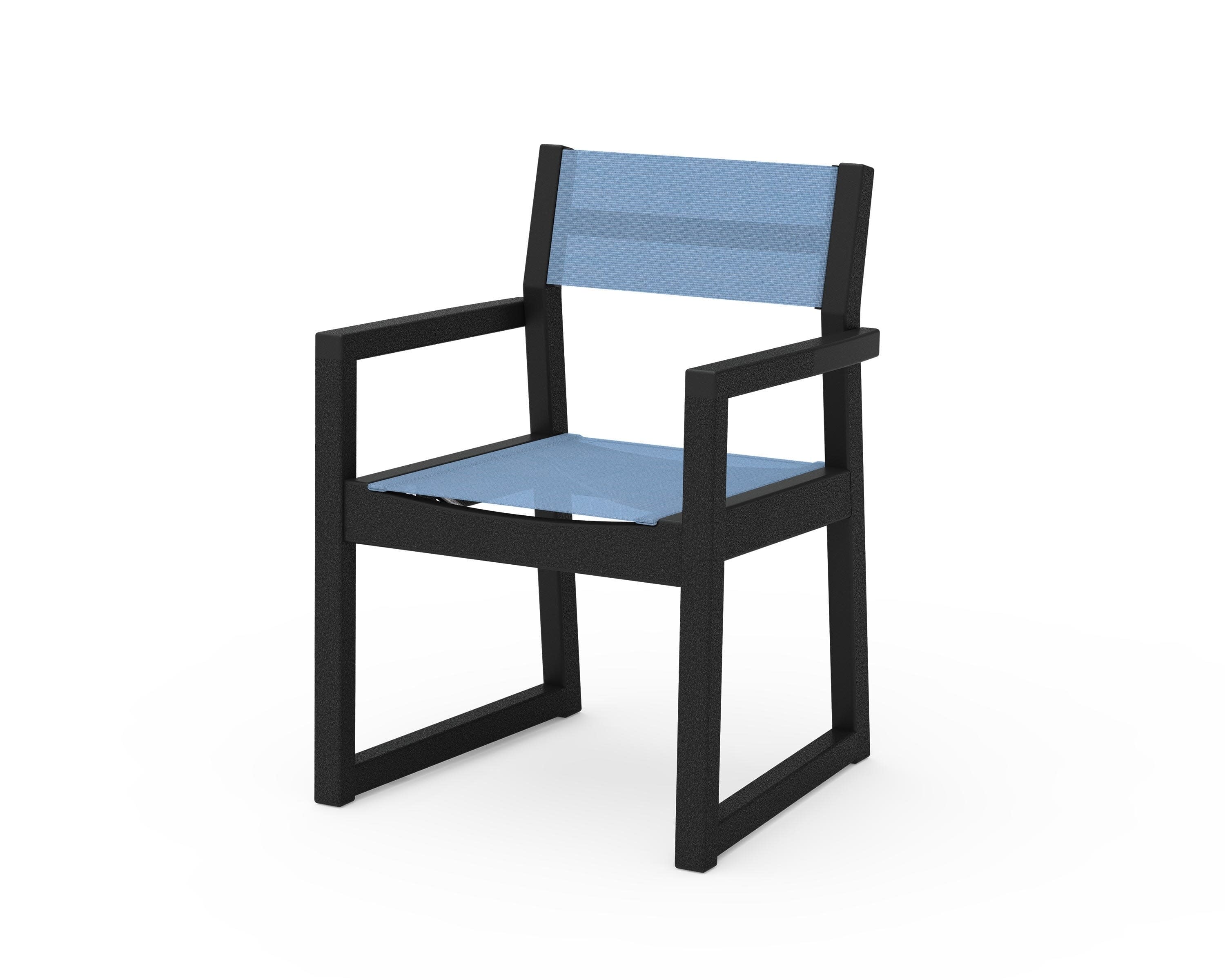 EDGE Sling Dining Arm Chair in Black / Poolside Sling