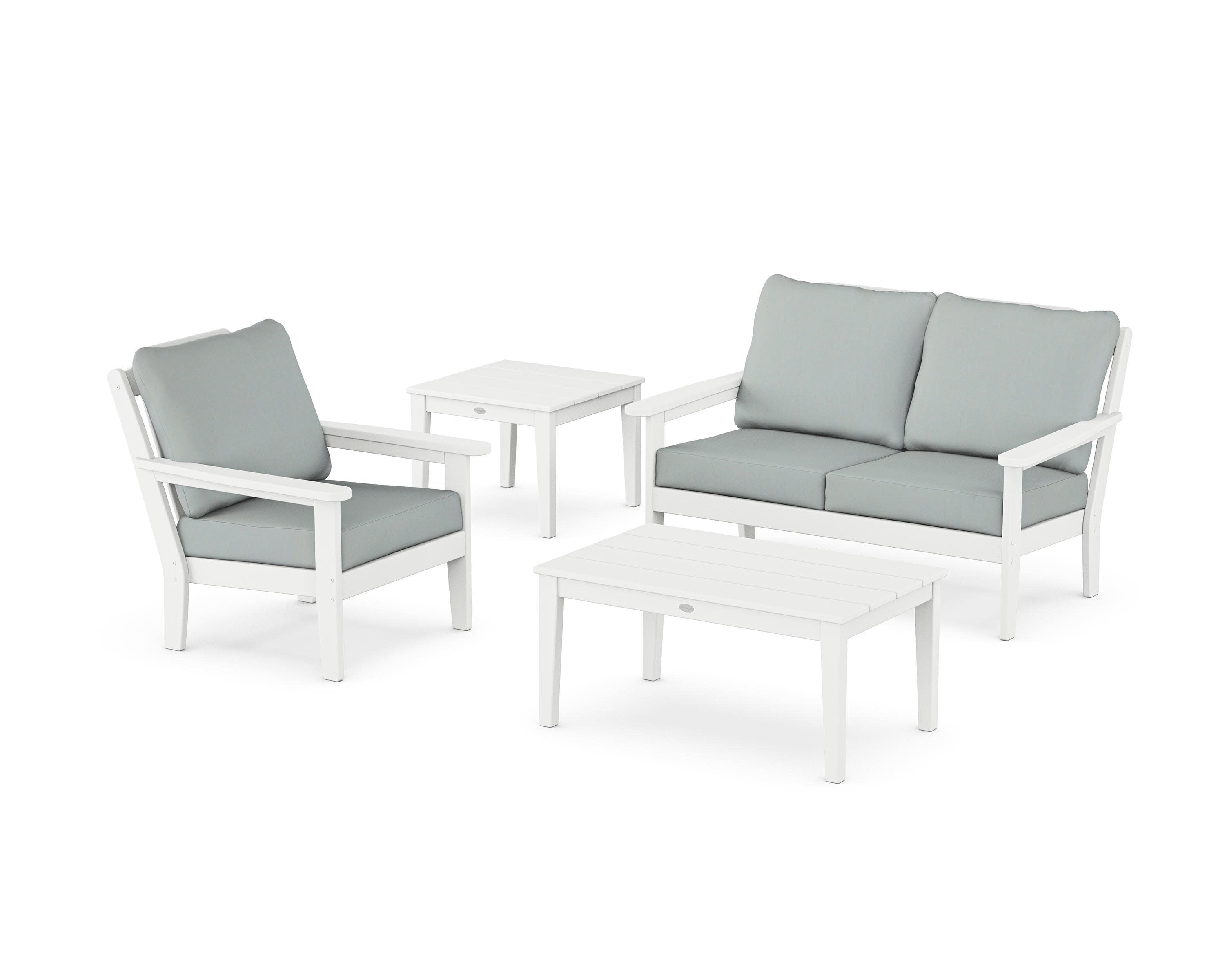 Wovendale 4-Piece Deep Seating Set in White / Spa