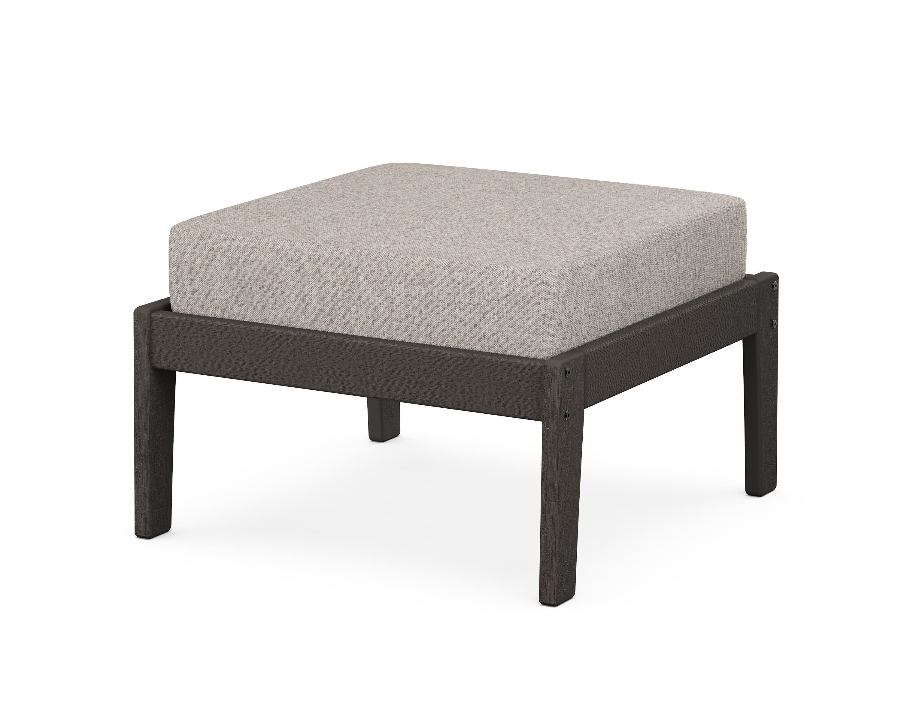 Deep Seating Ottoman in Vintage Coffee / Weathered Tweed